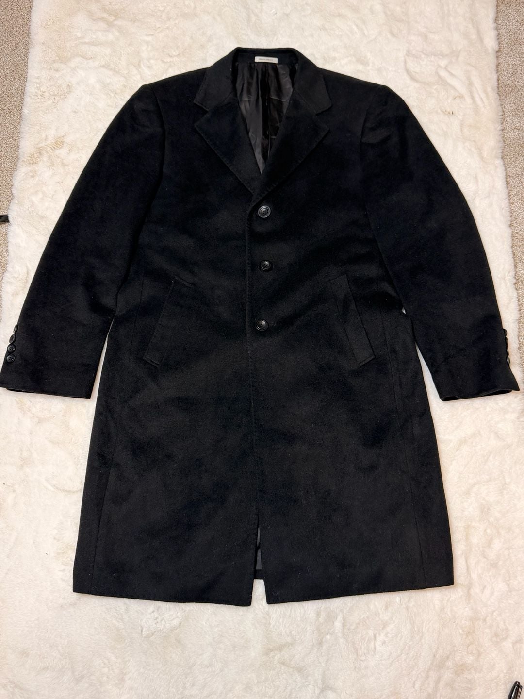 Giorgio Armani Wool Cashmere Overcoat Black 2