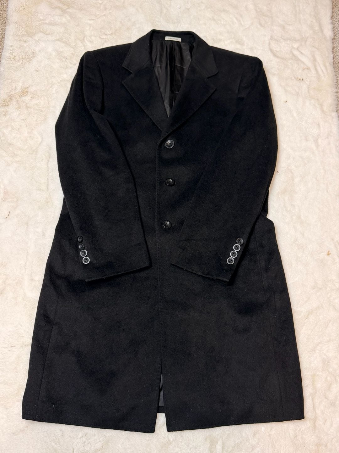 Giorgio Armani Wool Cashmere Overcoat Black 3