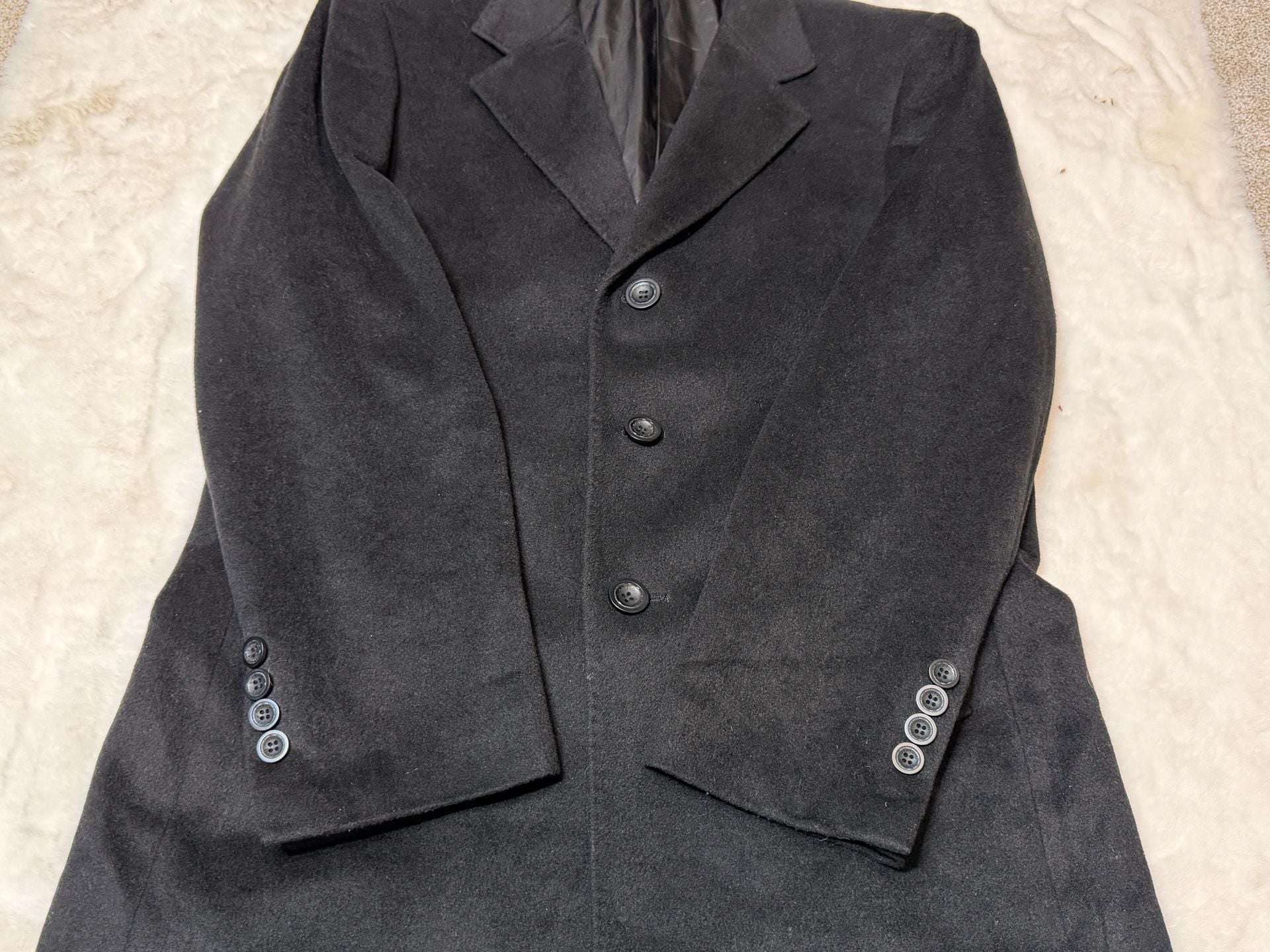 Giorgio Armani Wool Cashmere Overcoat Black 4