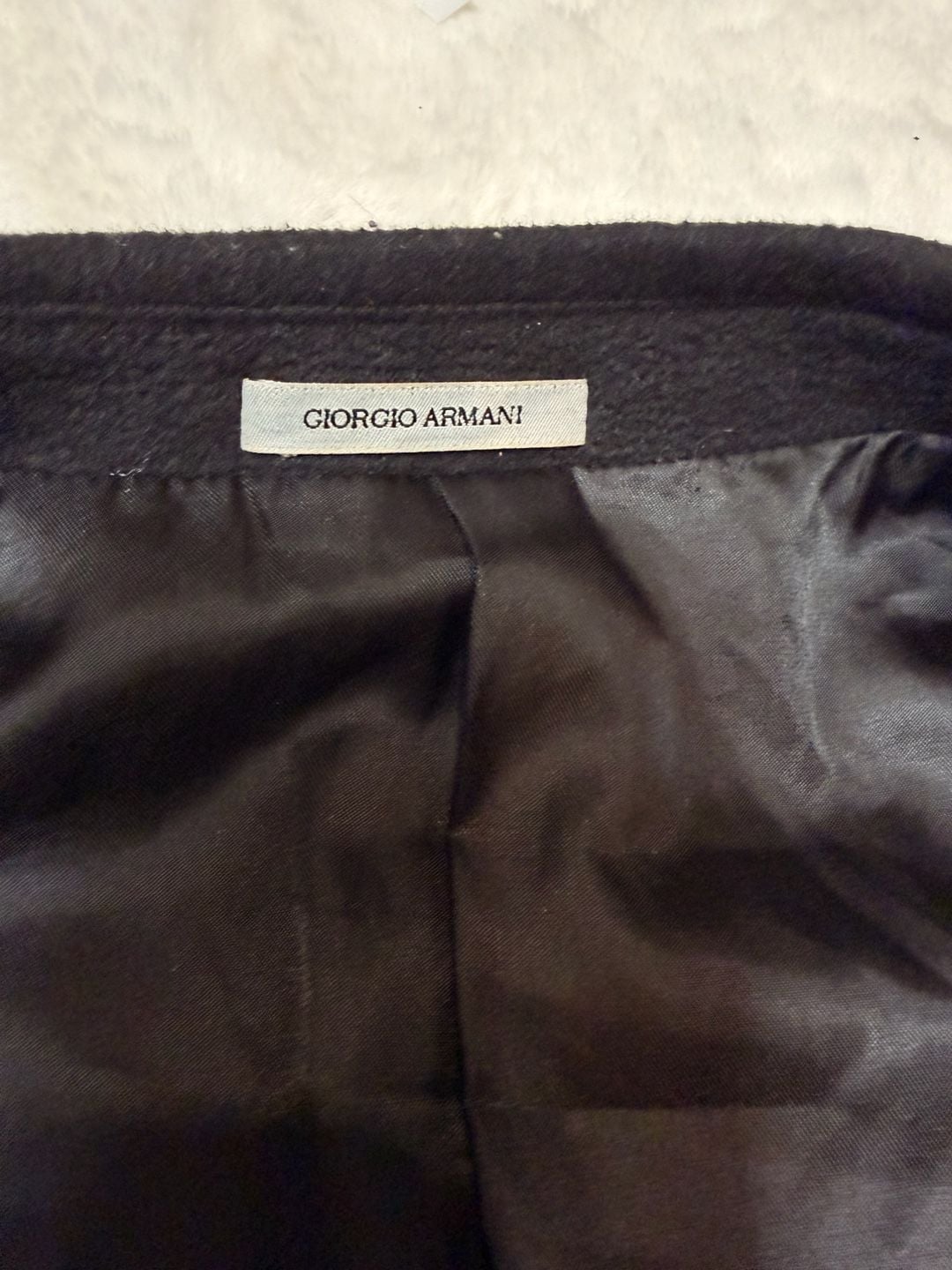 Giorgio Armani Wool Cashmere Overcoat Black 9