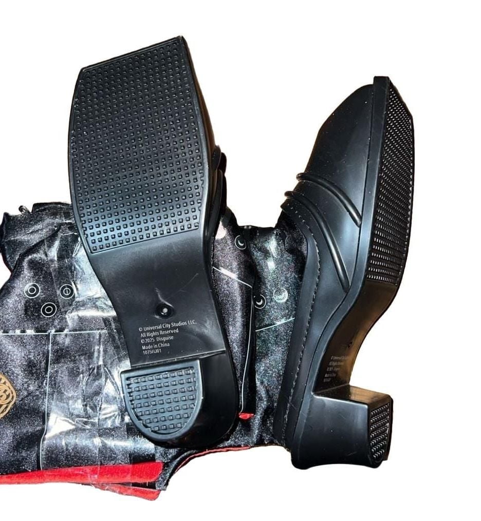 Universal City Studios Wicked Costume Boots Black Red Square Toe 5