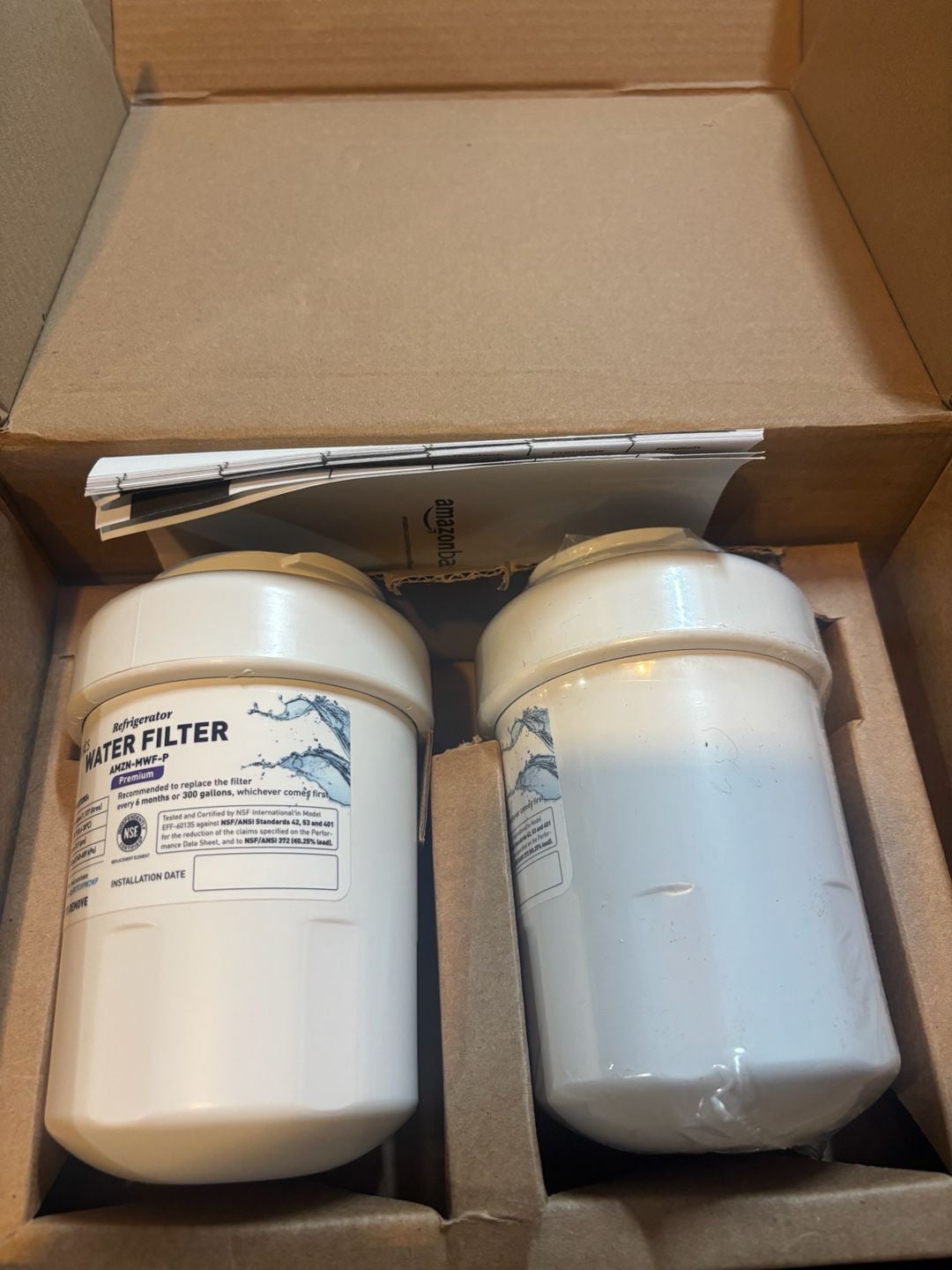 Amazon Basics Refrigerator Water Filter AMZN-MWF-P 2 Pack - OPENED 2