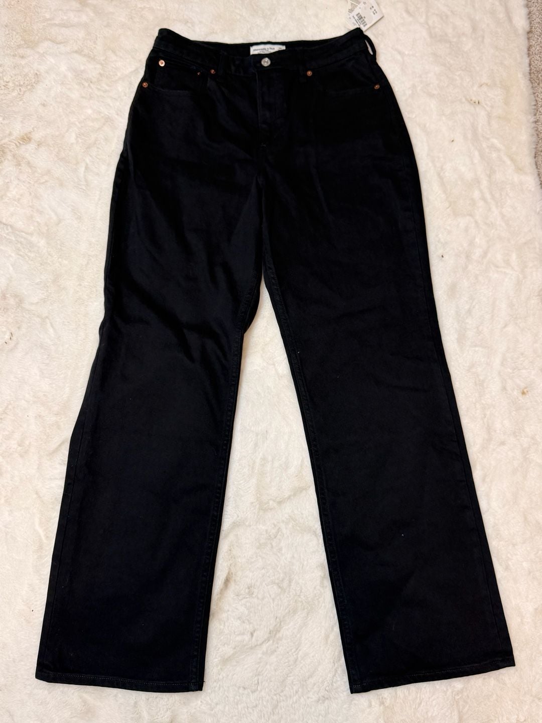 Abercrombie & Fitch Curve Love High Rise 90's Relaxed Size 28 Black Jeans 2