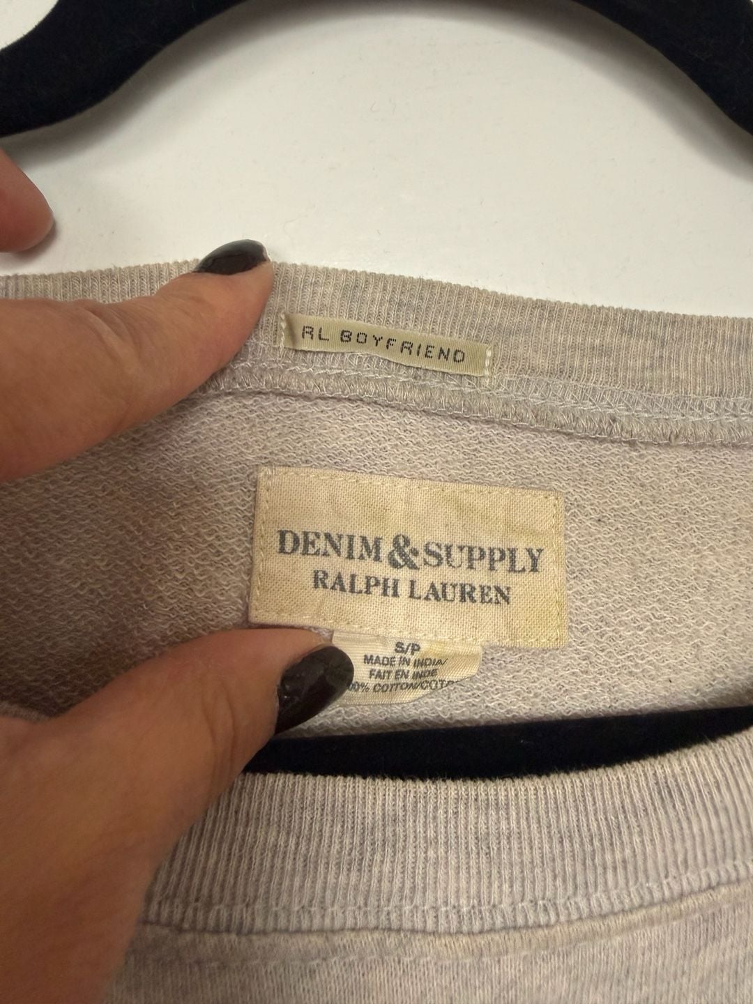 Denim & Supply Ralph Lauren Beaded Skull Sweatshirt Size S Gray 6
