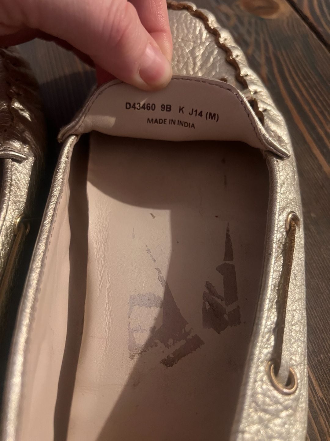 Cole Haan Gold Leather Driving Moccasins Size 9B 7