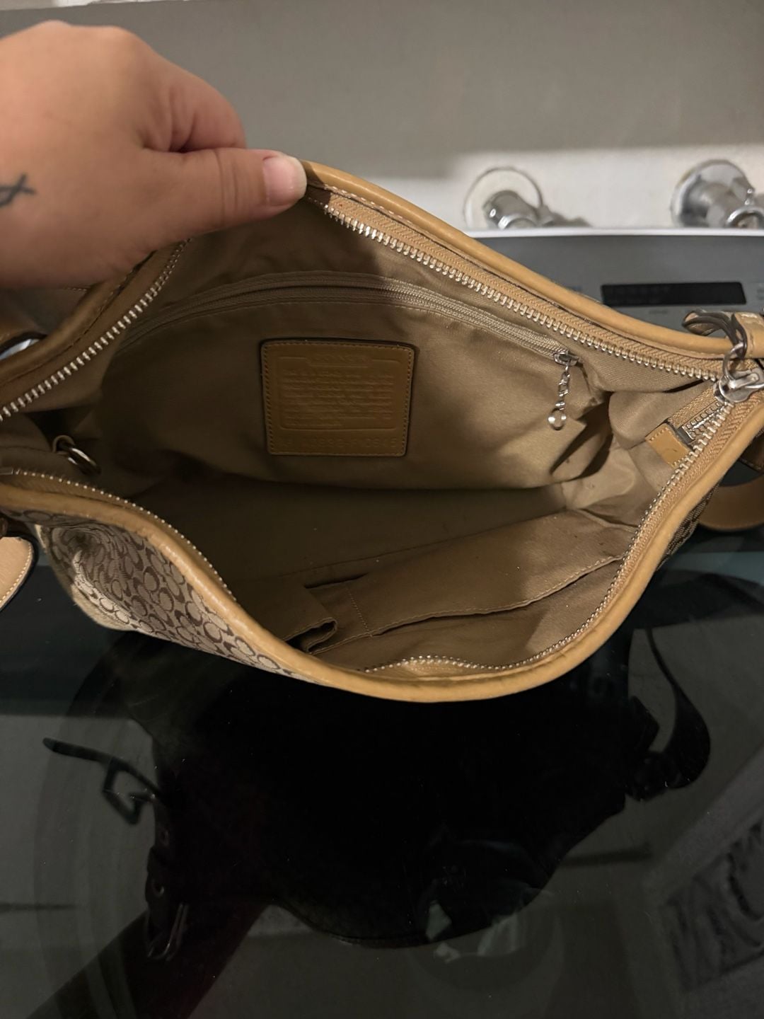 Y2K Coach Signature C Suede Brown Shoulder Bag Purse  7