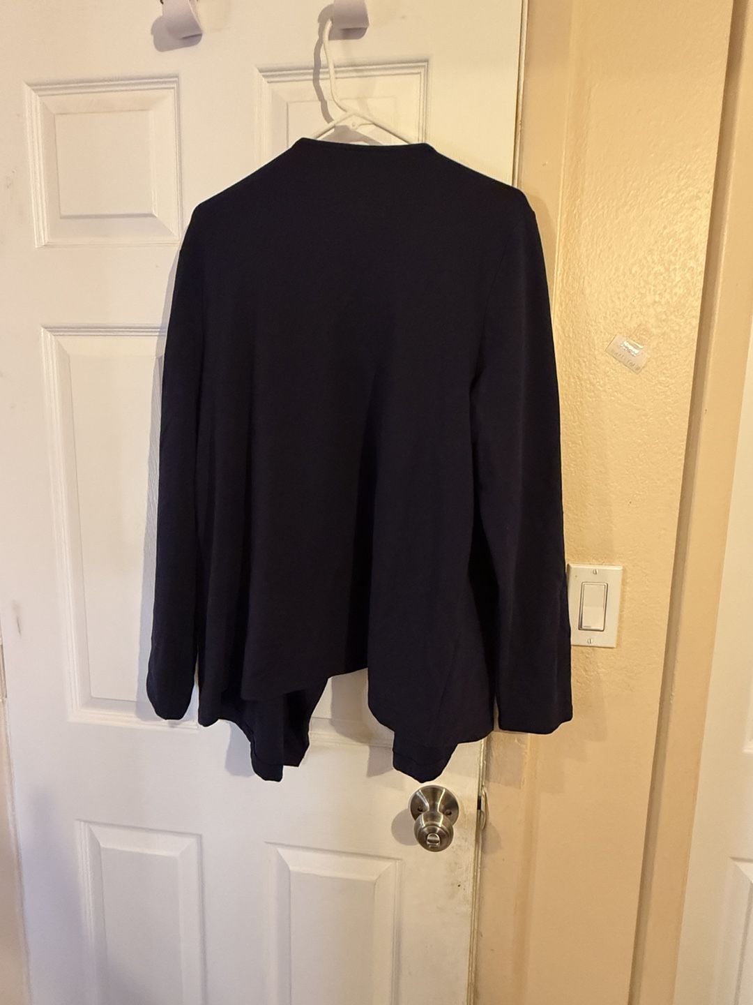 Talbots Open Front Drape Cardigan Black 11