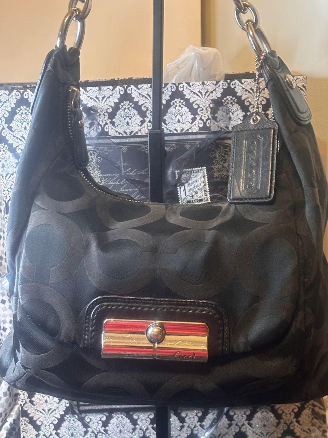 Coach Black Signature C Pop C Monogram Shoulder Bag 3