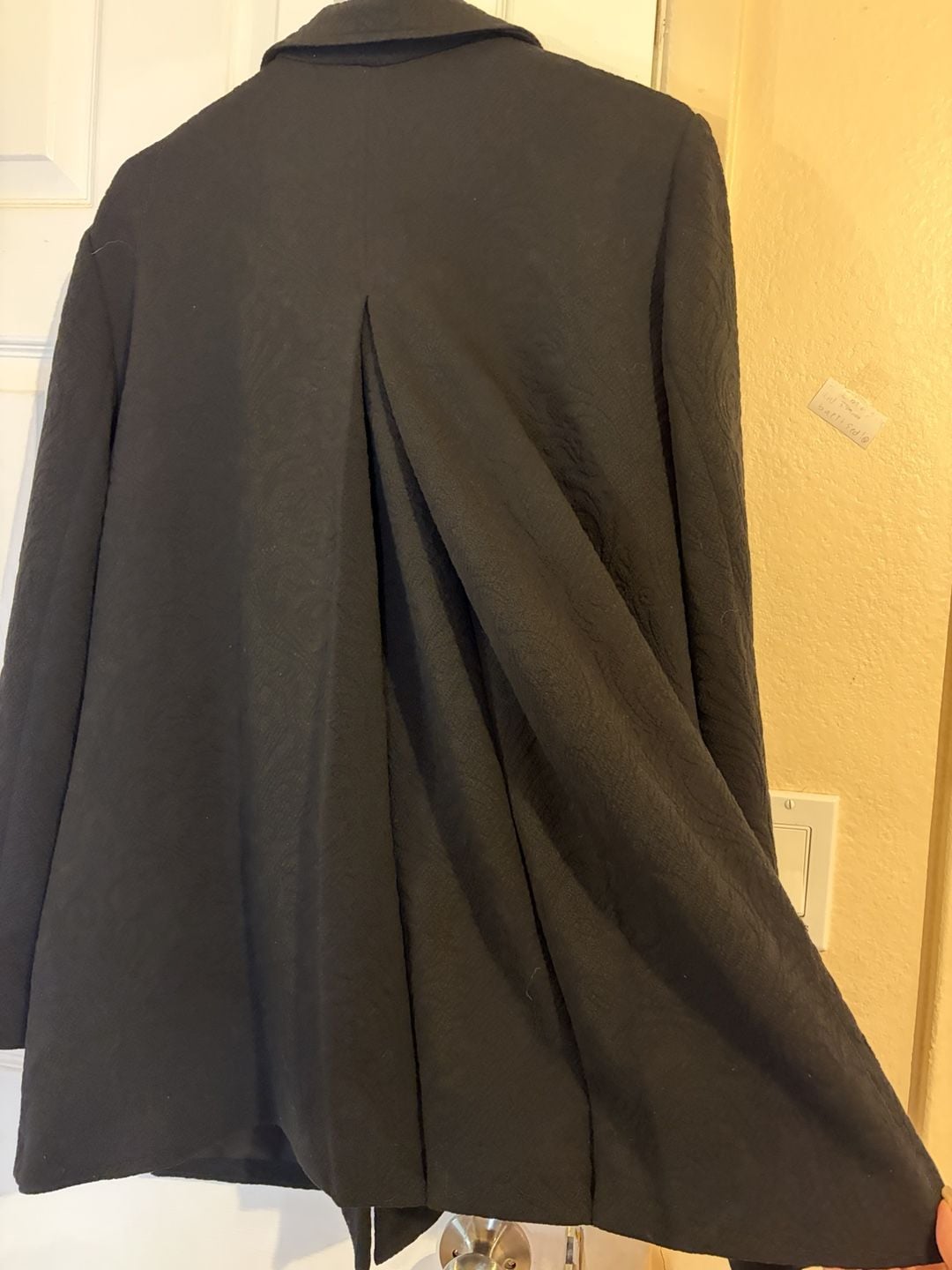 Chico's Black Embellished Jacquard Coat Size 3 Black Beaded Jacket 11