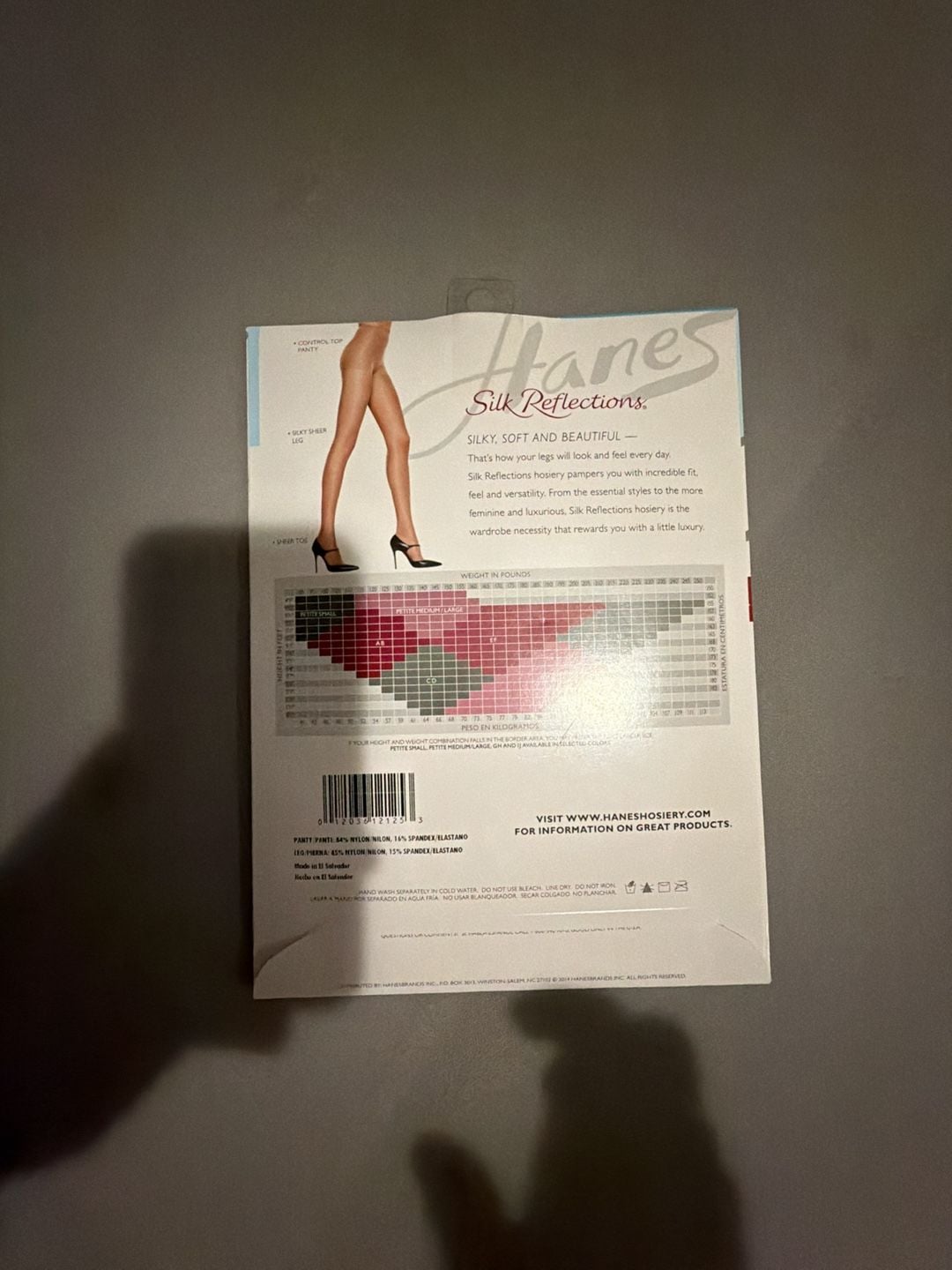 Hanes Silk Reflections Control Top Sheer Toe Size EF Little Color (Z-10) 2