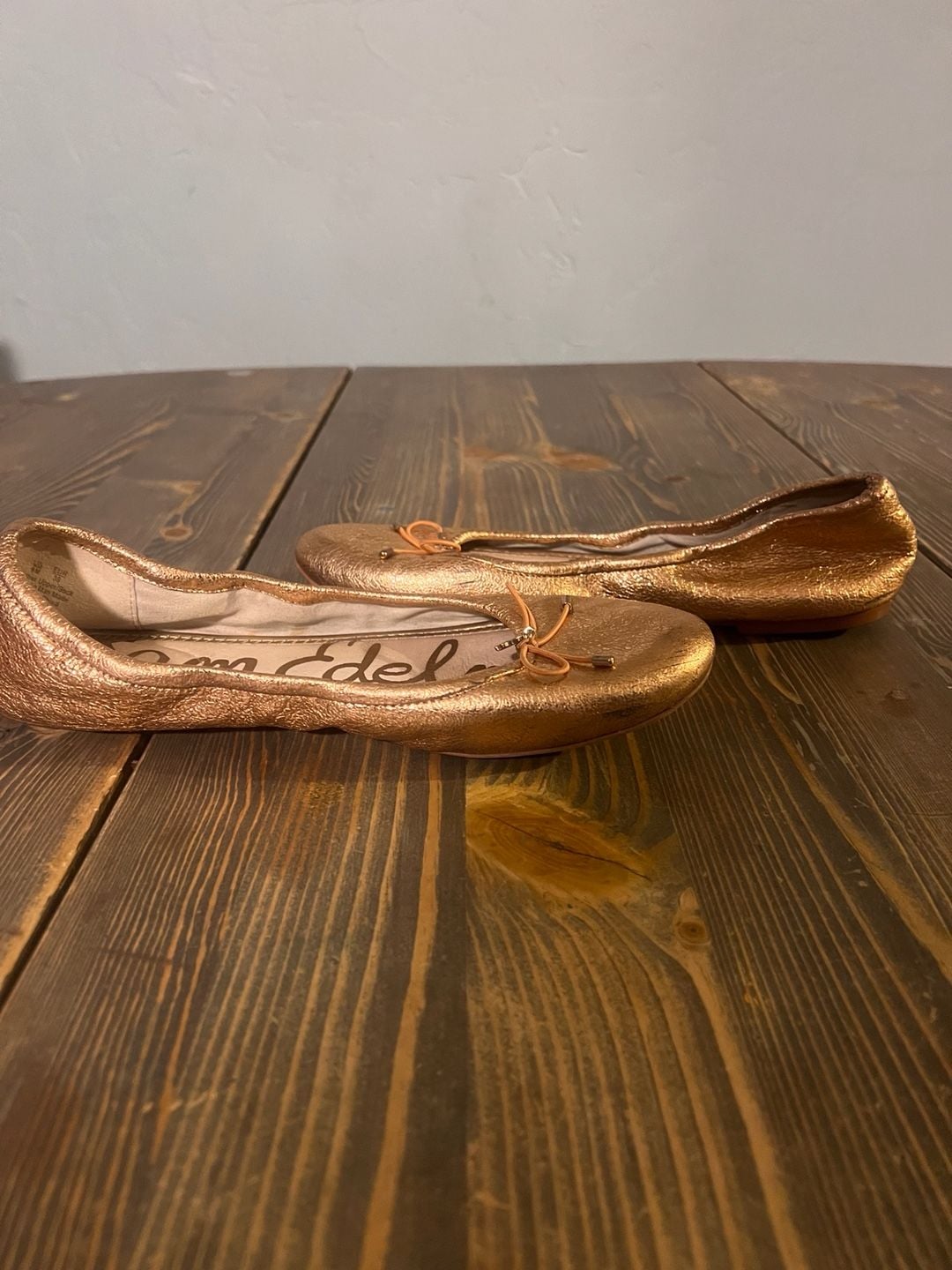 Sam Edelman Felicia Ballet Flats Size 9M Rose Gold Leather 7