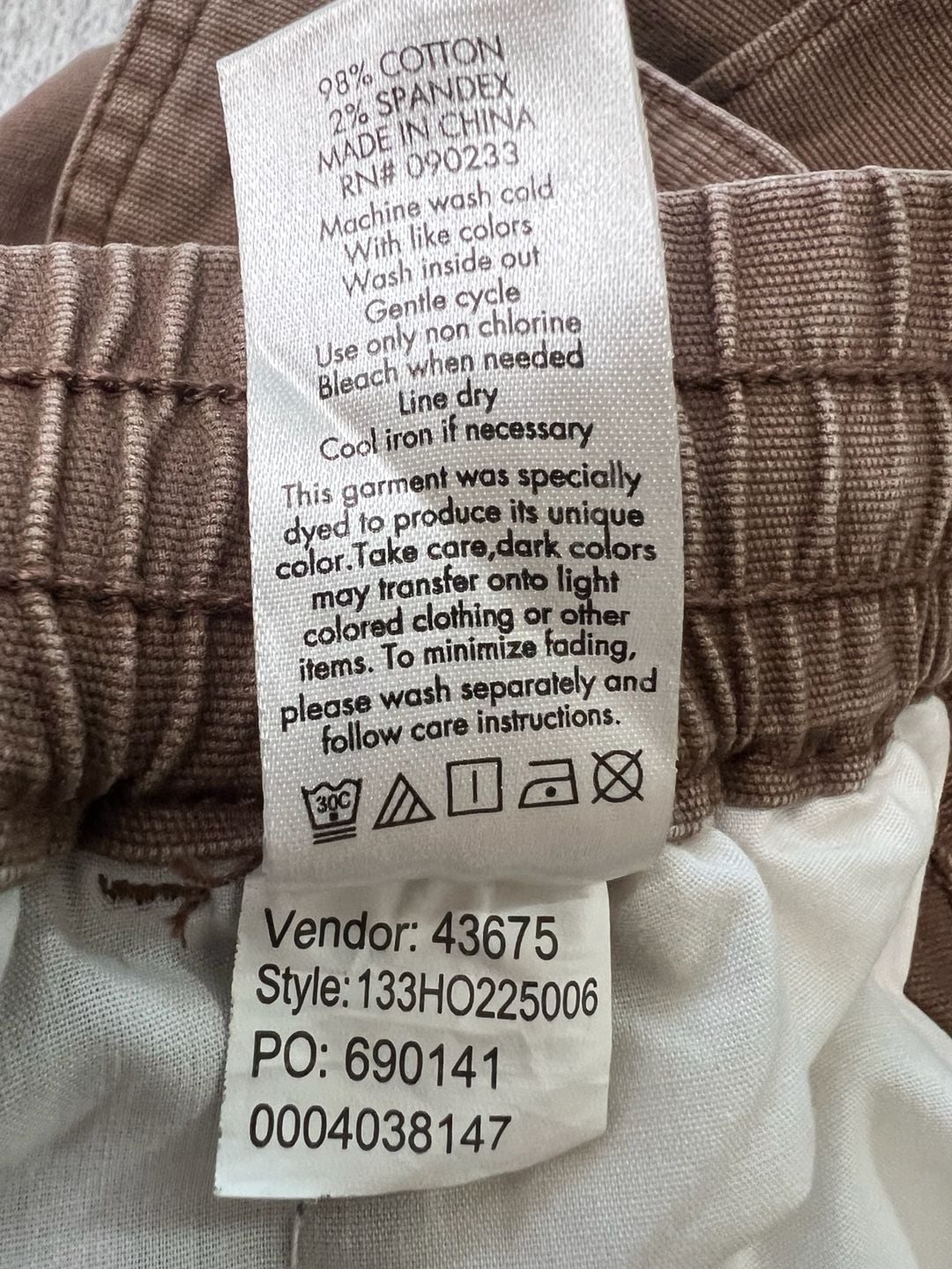 PacSun Slim Cargo Pants Size S Brown Drawstring Cotton Stretch 7