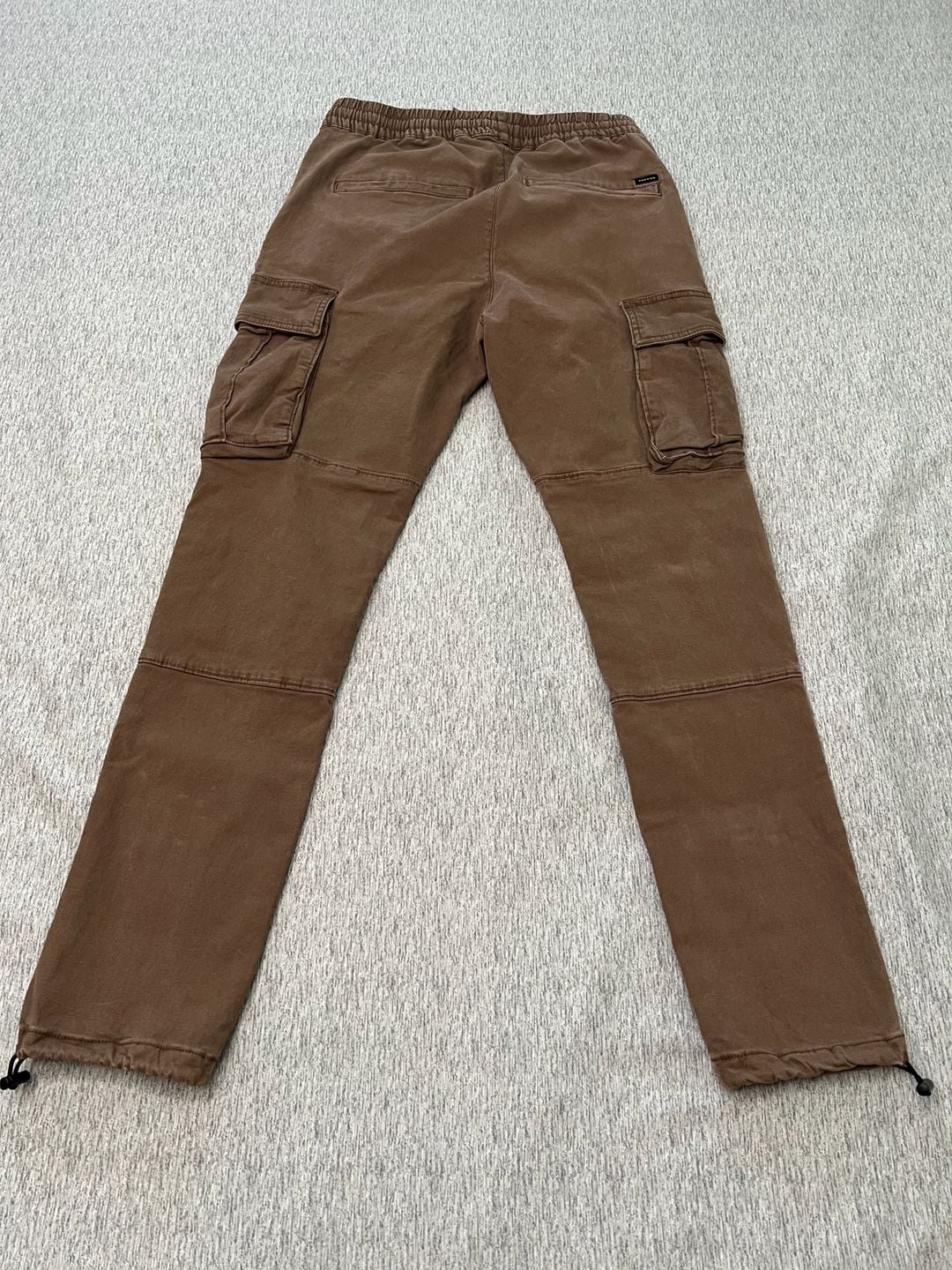 PacSun Slim Cargo Pants Size S Brown Drawstring Cotton Stretch 11