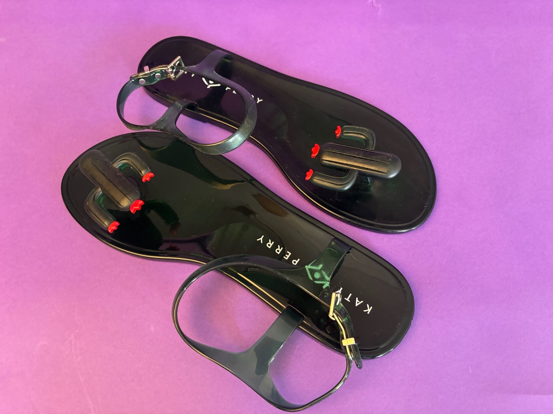 Katy Perry The Geli Sandals Size 8 Black Cactus Jelly 6