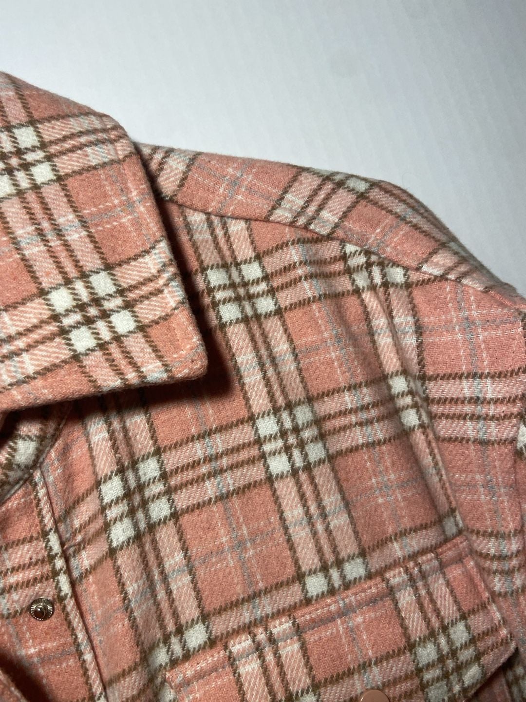 Zyia Active Ashley Creek Flannel Shirt Size S Pink Plaid Shacket 5