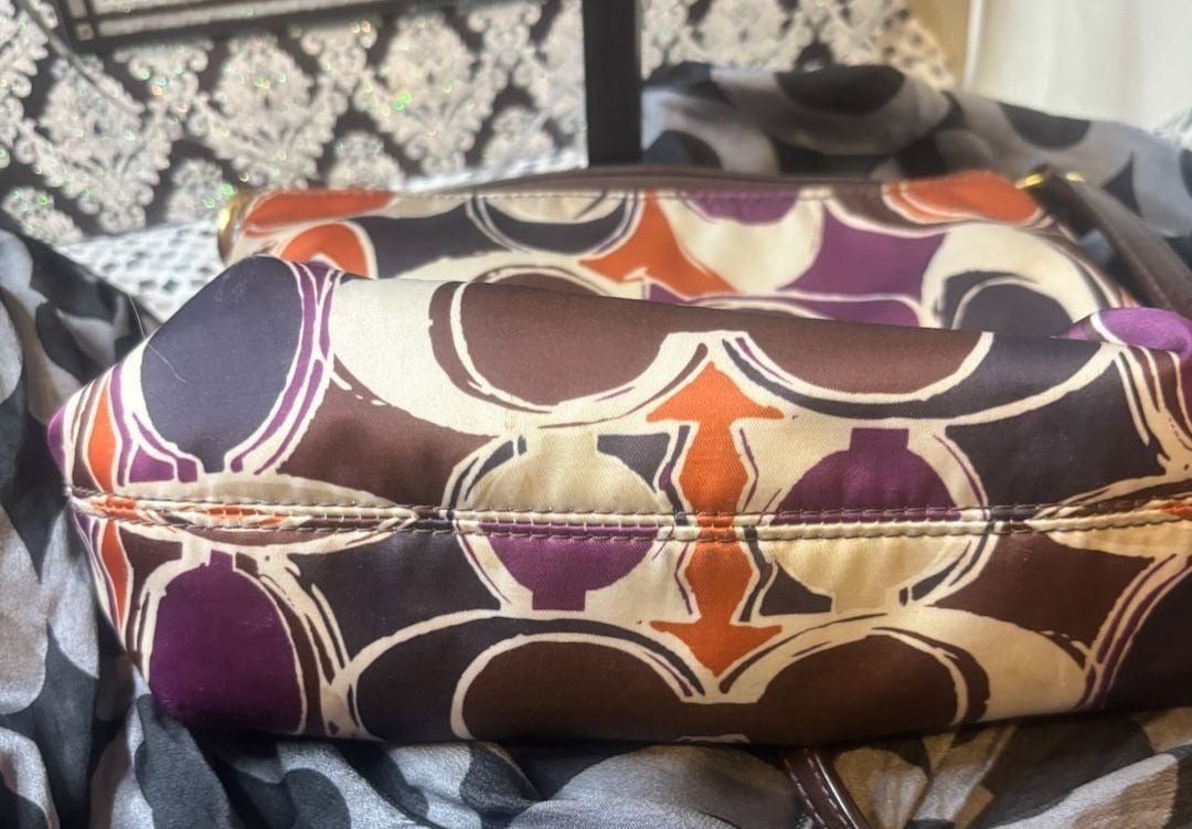 Coach Multi Color Signature Op Art Crossbody Handbag -ONLY 3