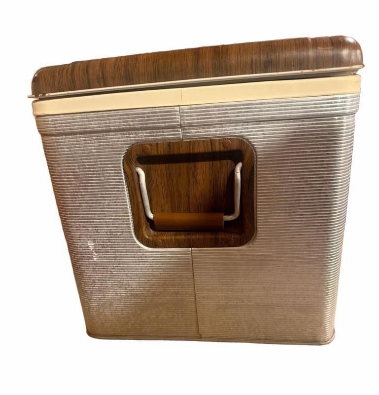 Poloron Vintage Aluminum Ice Chest Cooler 4