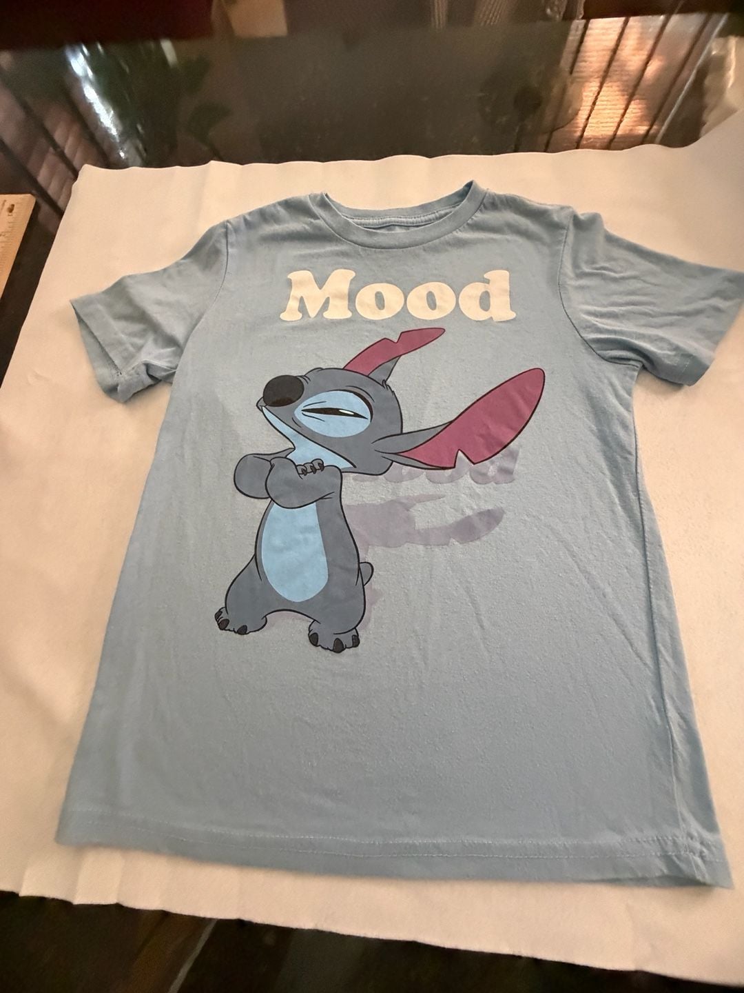 Disney Lilo & Stitch Mood T-Shirt Blue Graphic Tee M 3