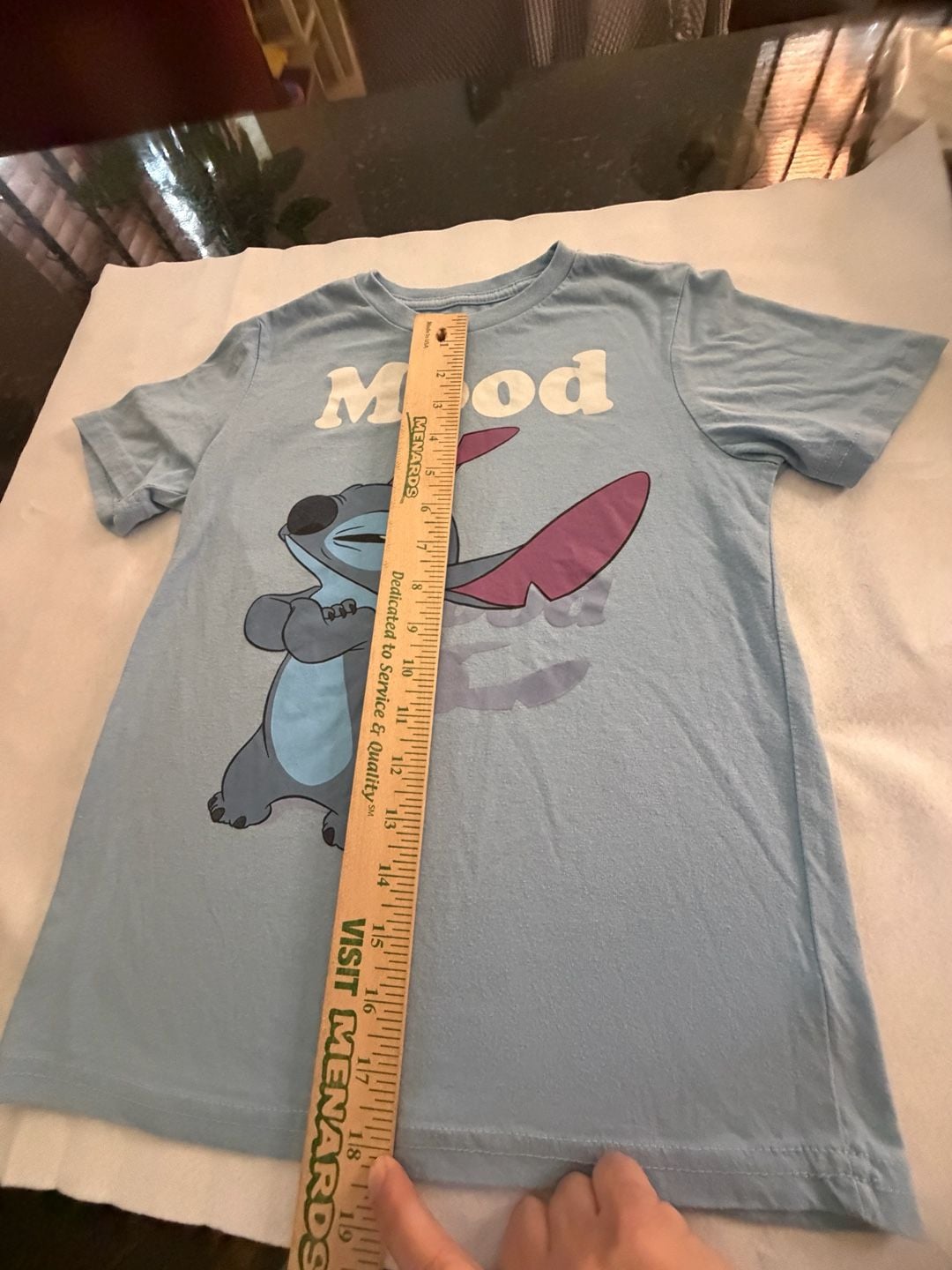 Disney Lilo & Stitch Mood T-Shirt Blue Graphic Tee M 5