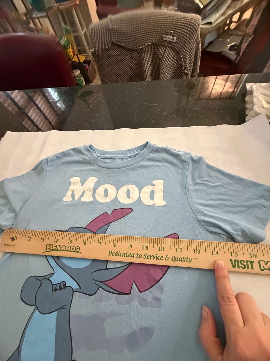 Disney Lilo & Stitch Mood T-Shirt Blue Graphic Tee M 7