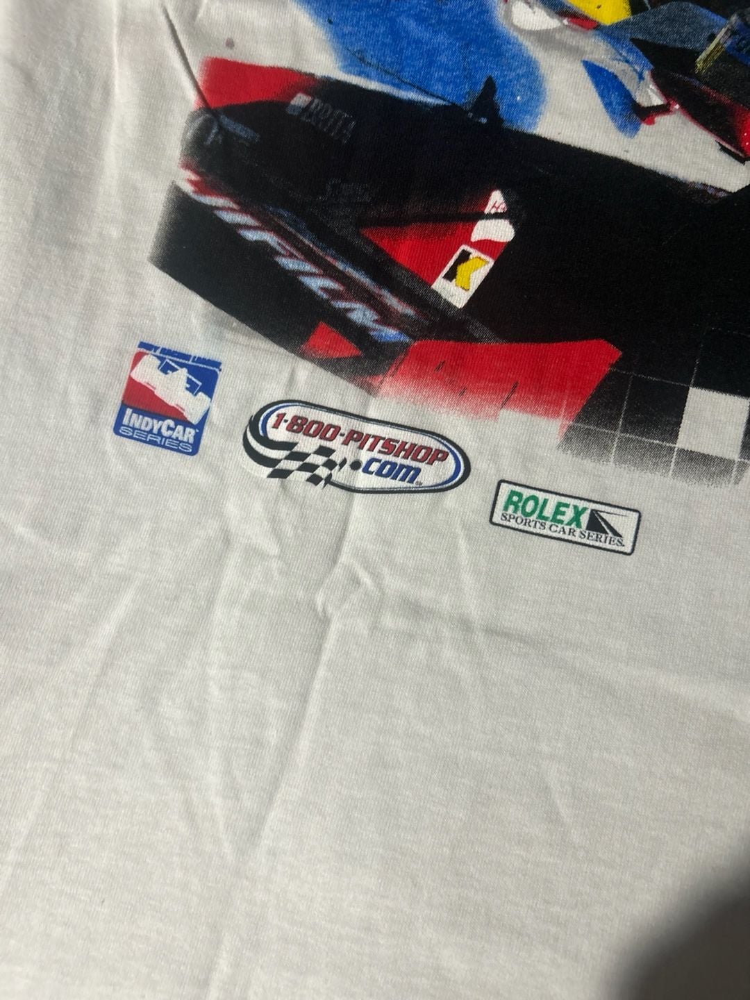 Vintage Nascar Toyota Indy 300 2003 Graphic T-Shirt Size L White 4