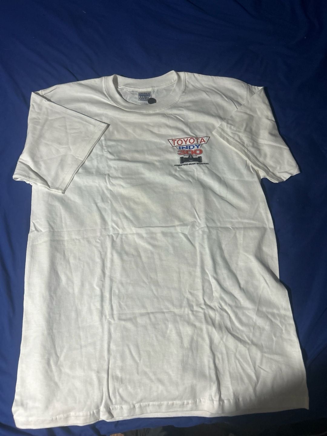 Vintage Nascar Toyota Indy 300 2003 Graphic T-Shirt Size L White 5