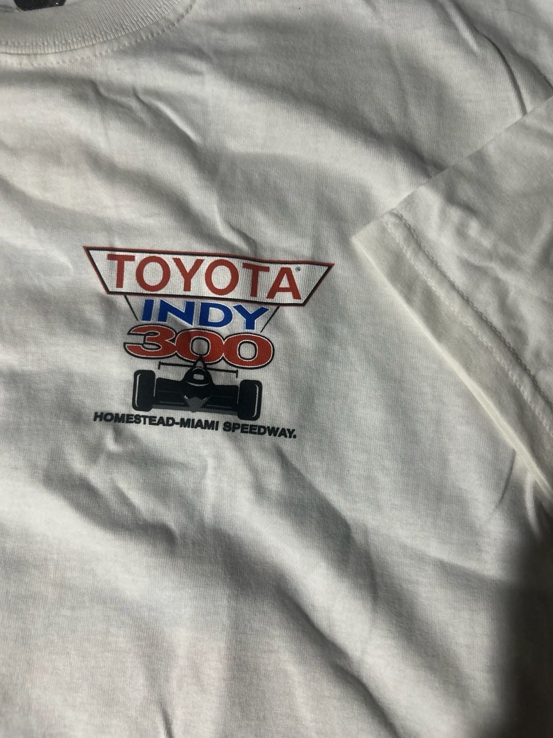 Vintage Nascar Toyota Indy 300 2003 Graphic T-Shirt Size L White 6