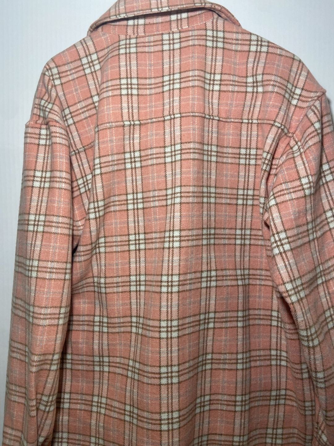 Zyia Active Ashley Creek Flannel Shirt Size S Pink Plaid Shacket 8