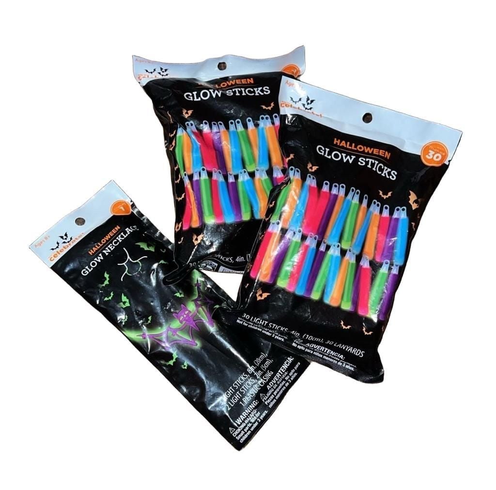 Way To Celebrate Halloween Glow Sticks And Necklace Lot Of 3 1