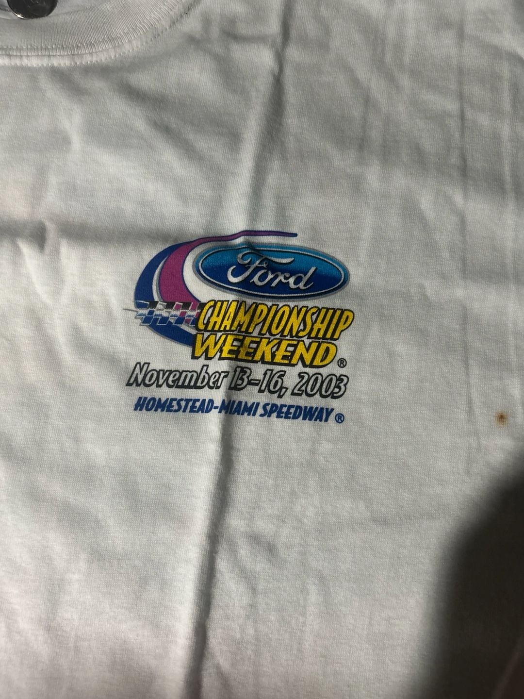 Vintage Nascar Championship Weekend 2003 T-Shirt Size XL White 3