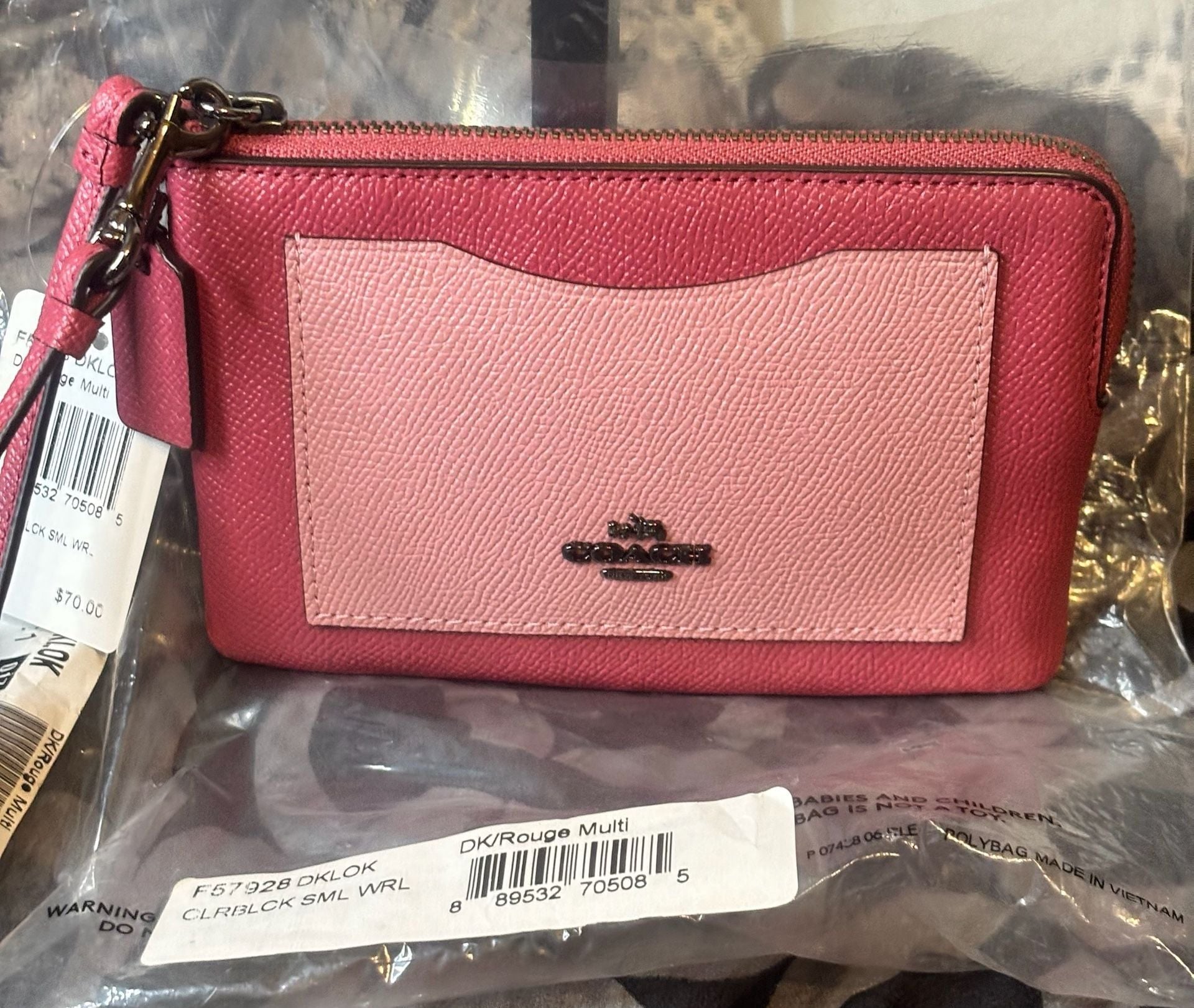 Coach Colorblock Small Wristlet F57928 DK/Rouge Multi NWT 2