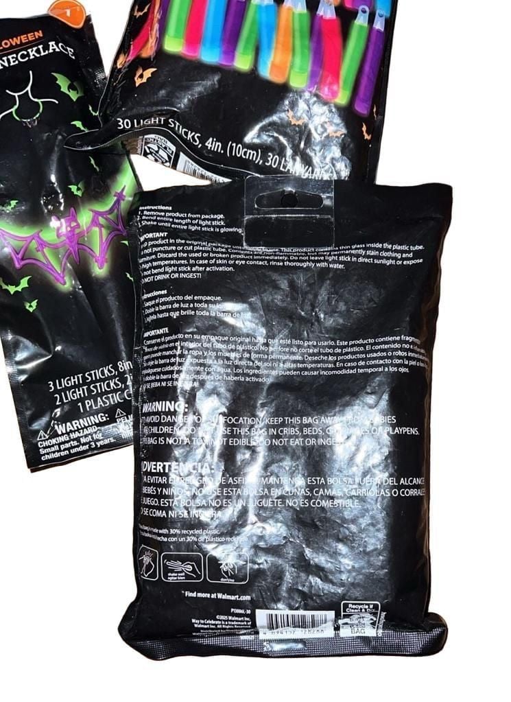 Way To Celebrate Halloween Glow Sticks And Necklace Lot Of 3 3