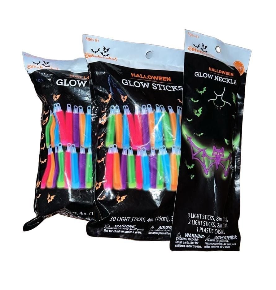 Way To Celebrate Halloween Glow Sticks And Necklace Lot Of 3 6