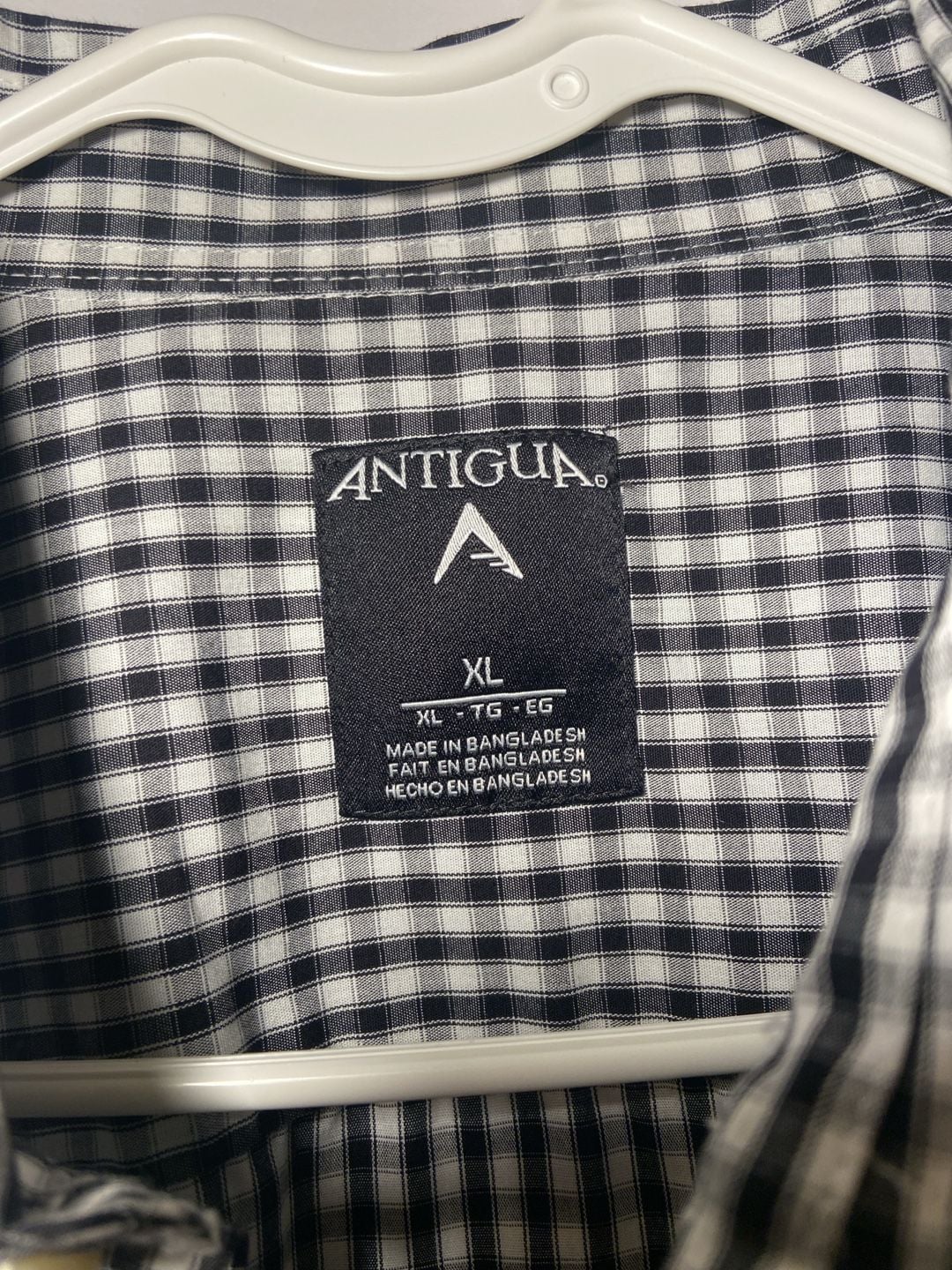 Antigua Oklahoma State Button Down Shirt Size XL Black White Gingham 4