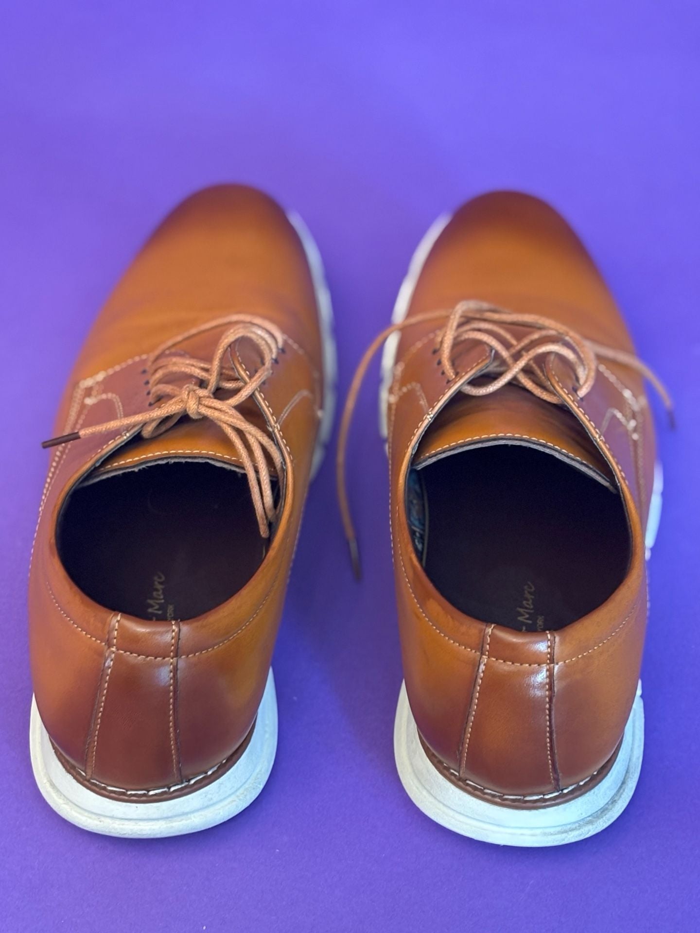 Bruno Marc Oxford Dress Shoes Size 13 Brown Leather 7