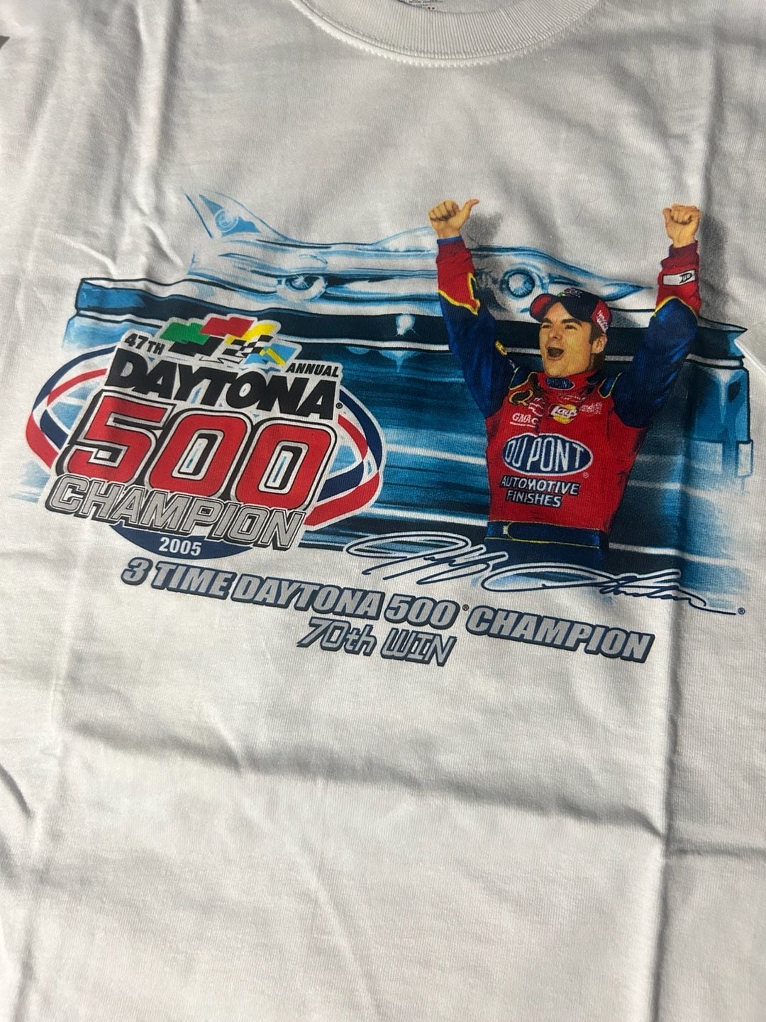 Chase Authentics Jeff Gordon Daytona 500 Champion T-Shirt XL White 2