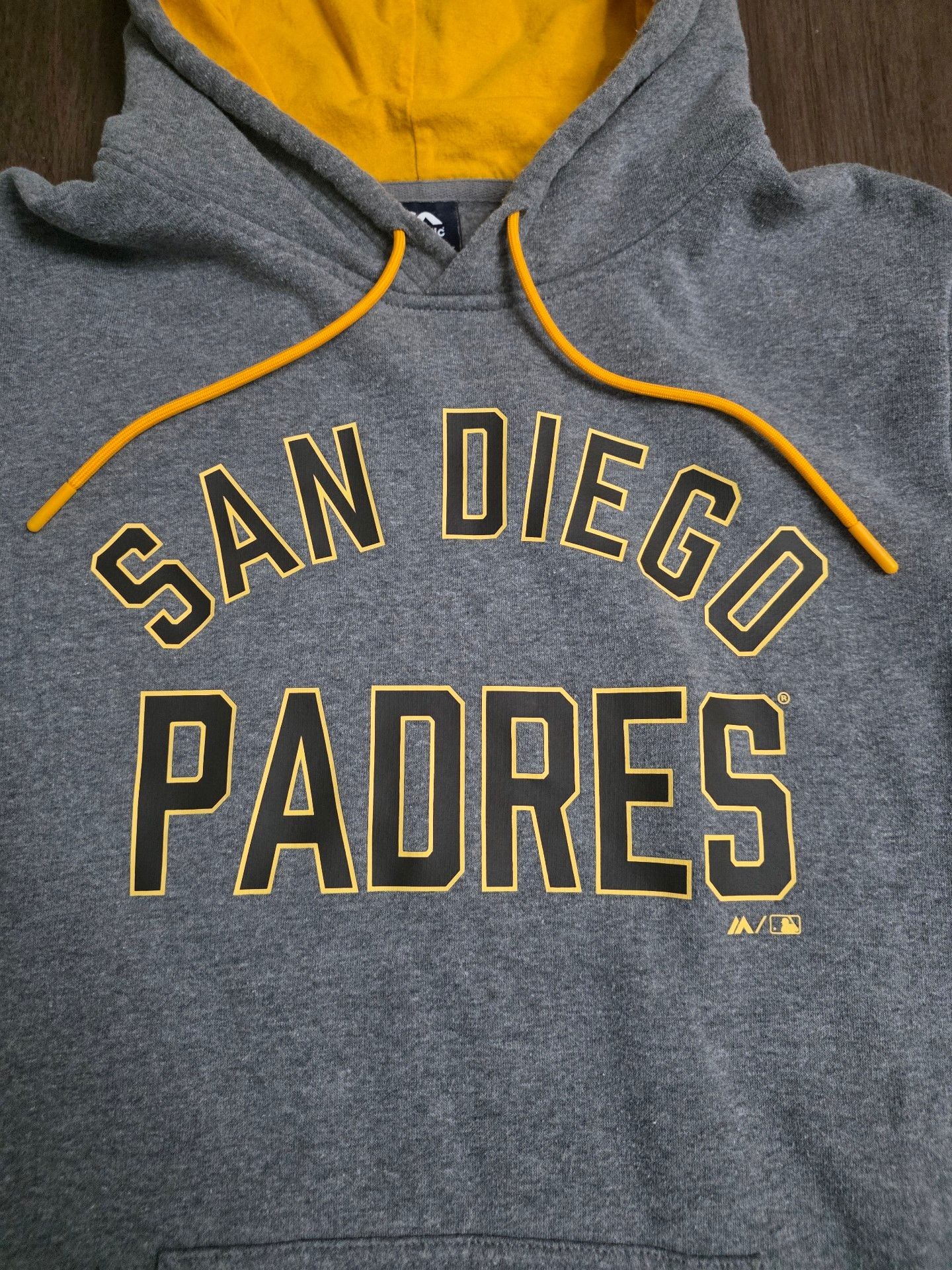 Majestic San Diego Padres Hoodie Size M Gray MLB Baseball Sweatshirt 4
