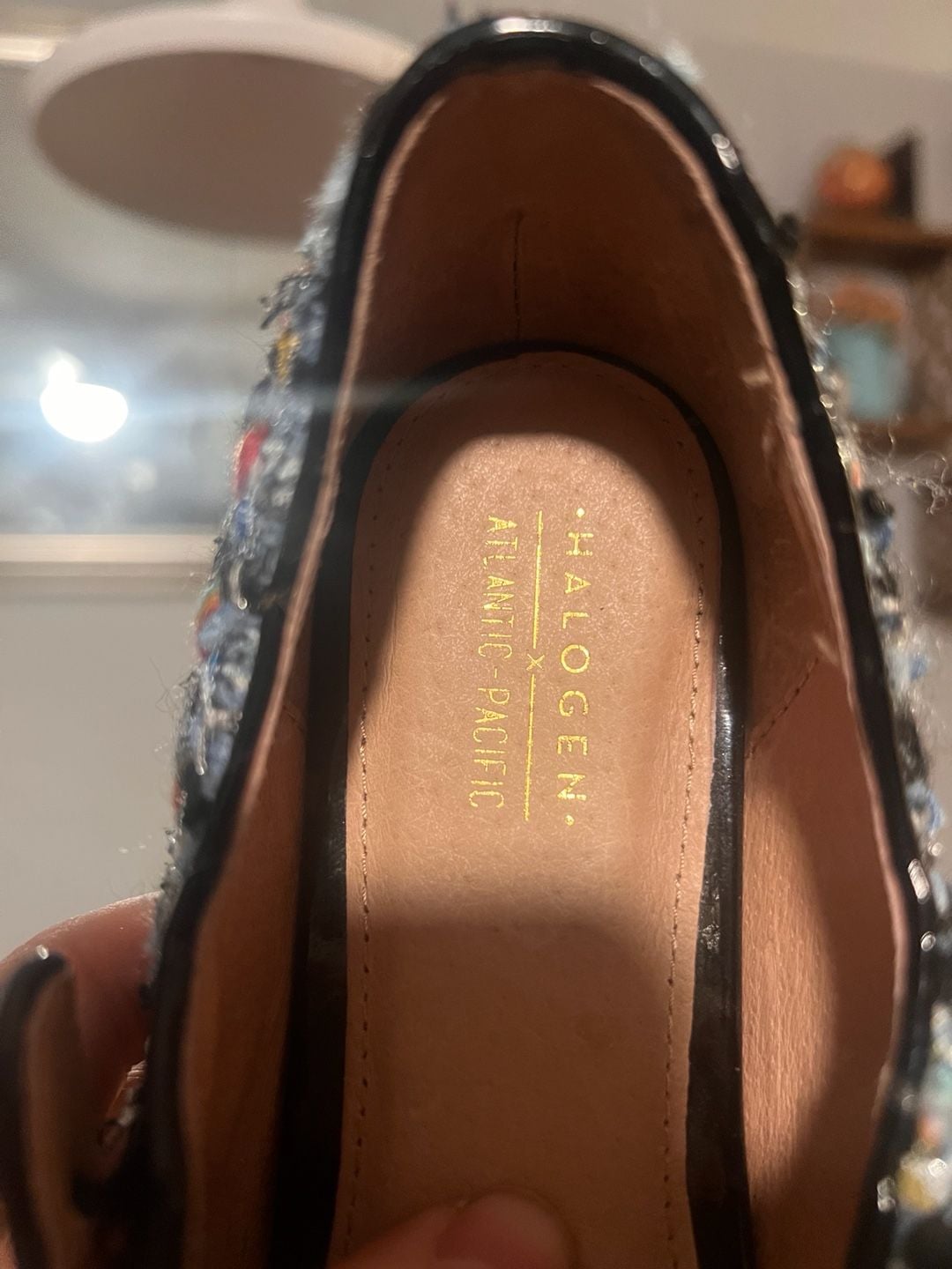 Halogen x Atlantic-Pacific Anastasia Tweed Double Strap Mary Jane Flats 6M 8