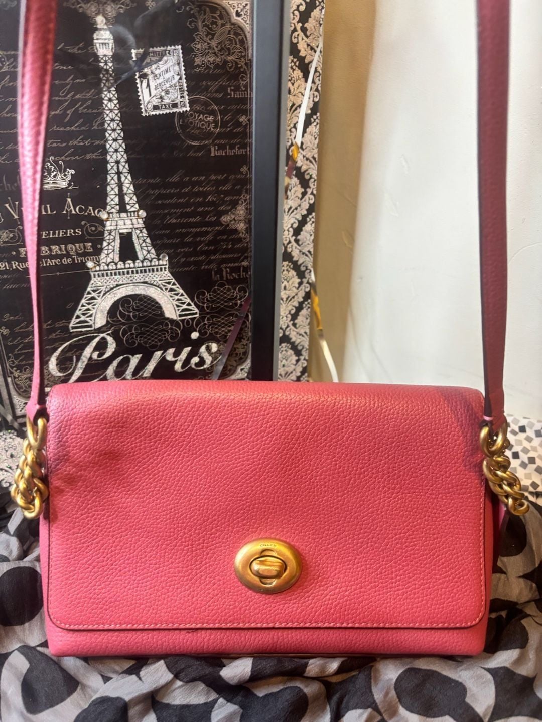 Coach Hutton Pink Leather Shoulder or Crossbody Bag 2