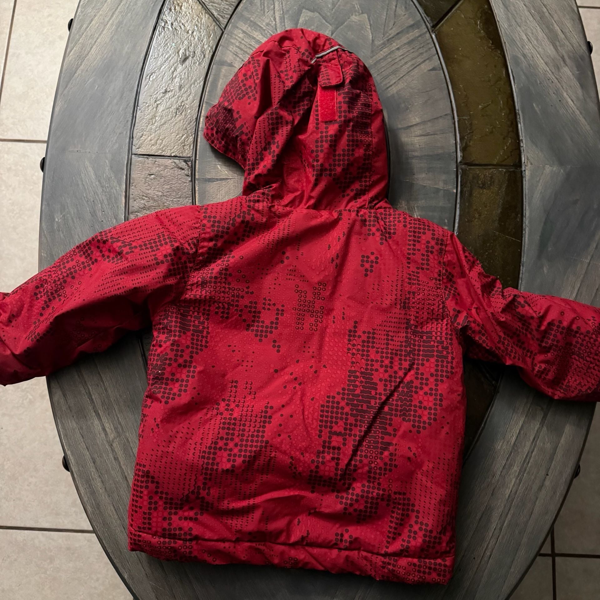 Columbia Jacket Size 3T Red Black Printed Hooded Coat 3