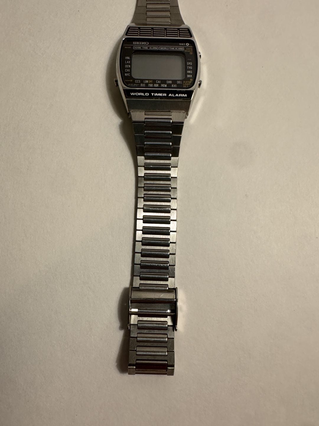 Seiko World Timer Alarm Digital Watch A239-5009 Stainless Steel 8