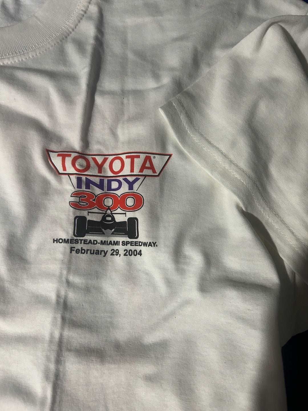 Vintage Nascar Toyota Indy 300 2004 Homestead-Miami Speedway Size XL White T-Shirt 4