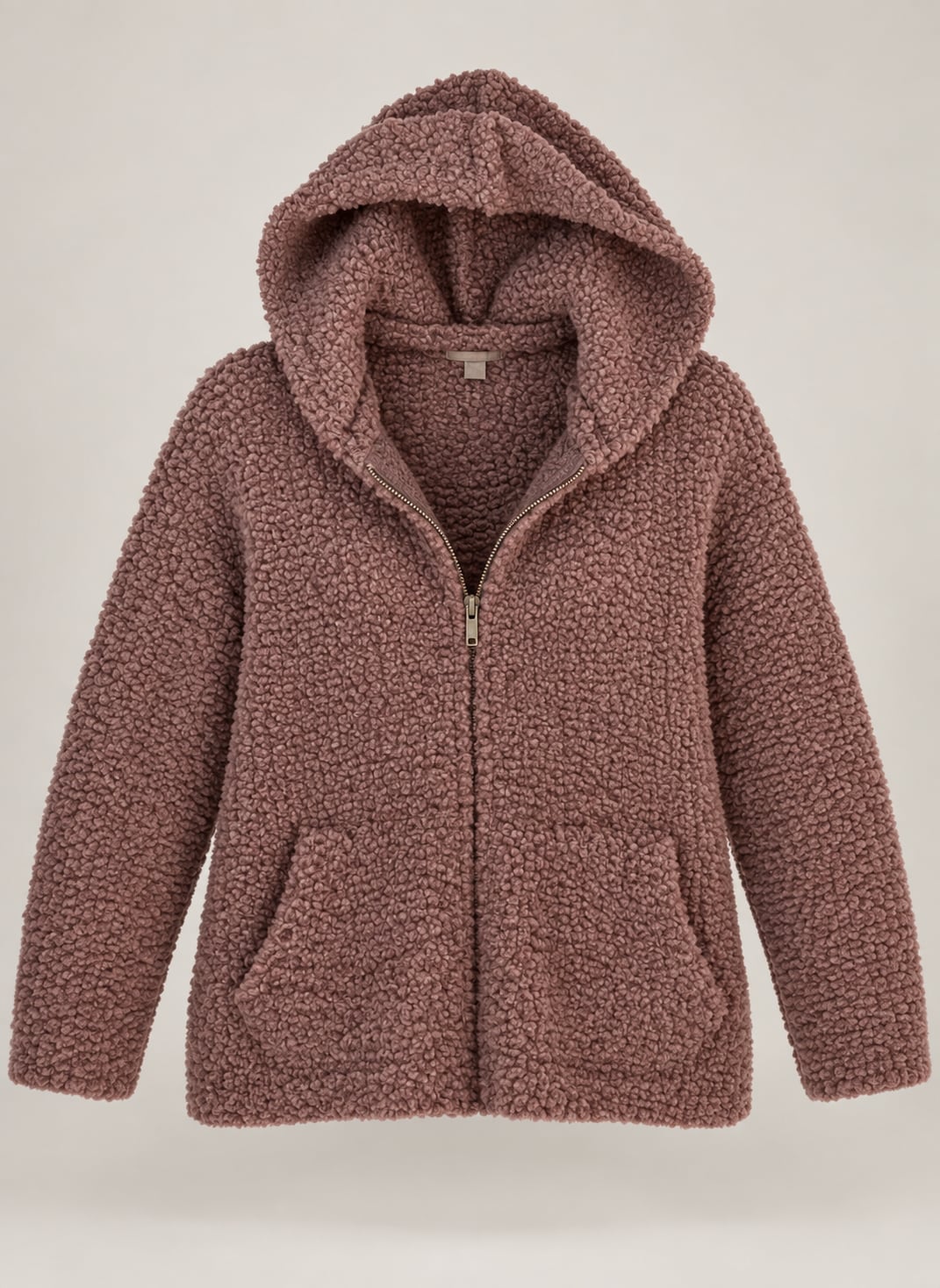 Barefoot Dreams CozyChic Boucle Zip Hoodie Women’s M Dusty Rose NWOT 4