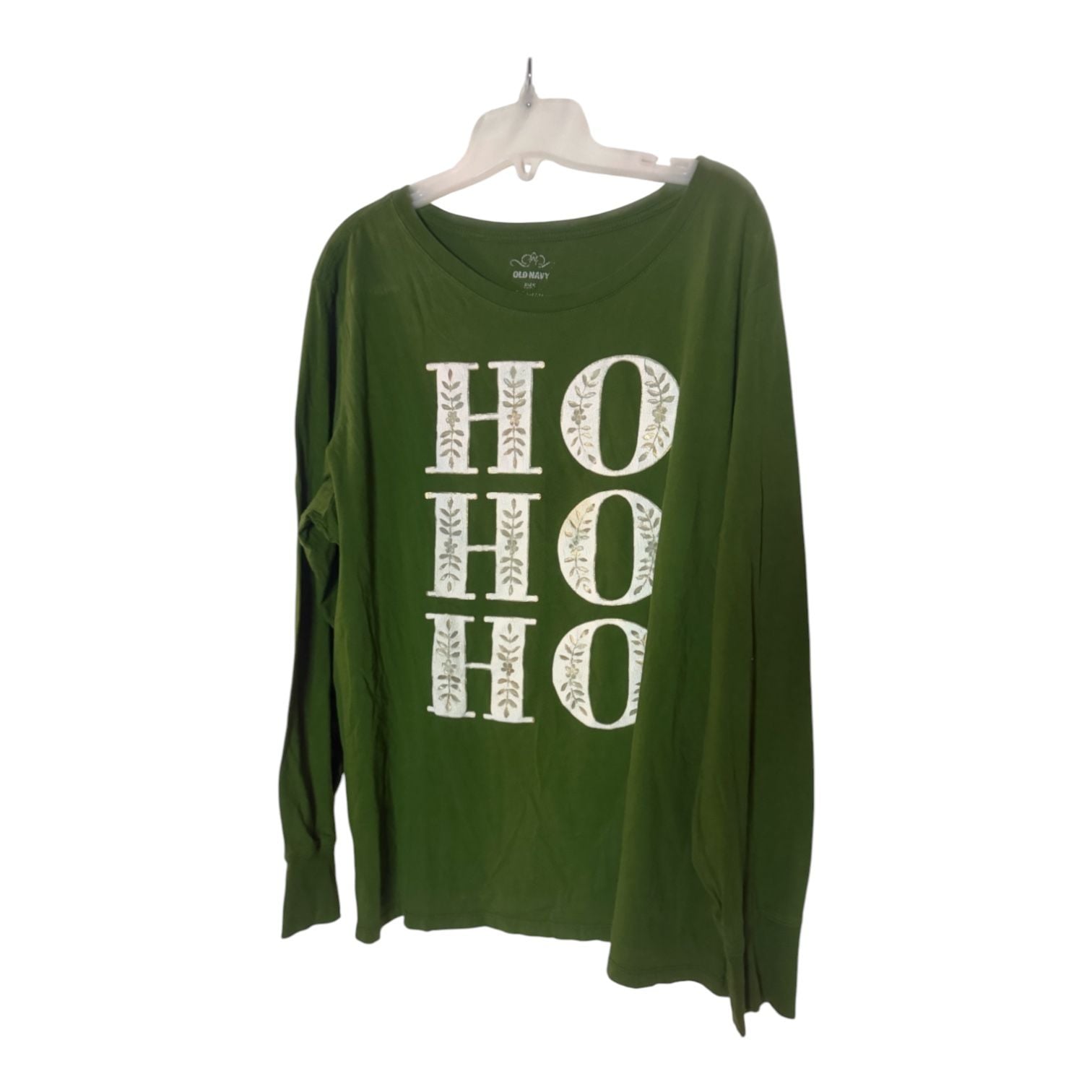 Old Navy Ho Ho Ho Long Sleeve Graphic T-Shirt Size 2X Green 4