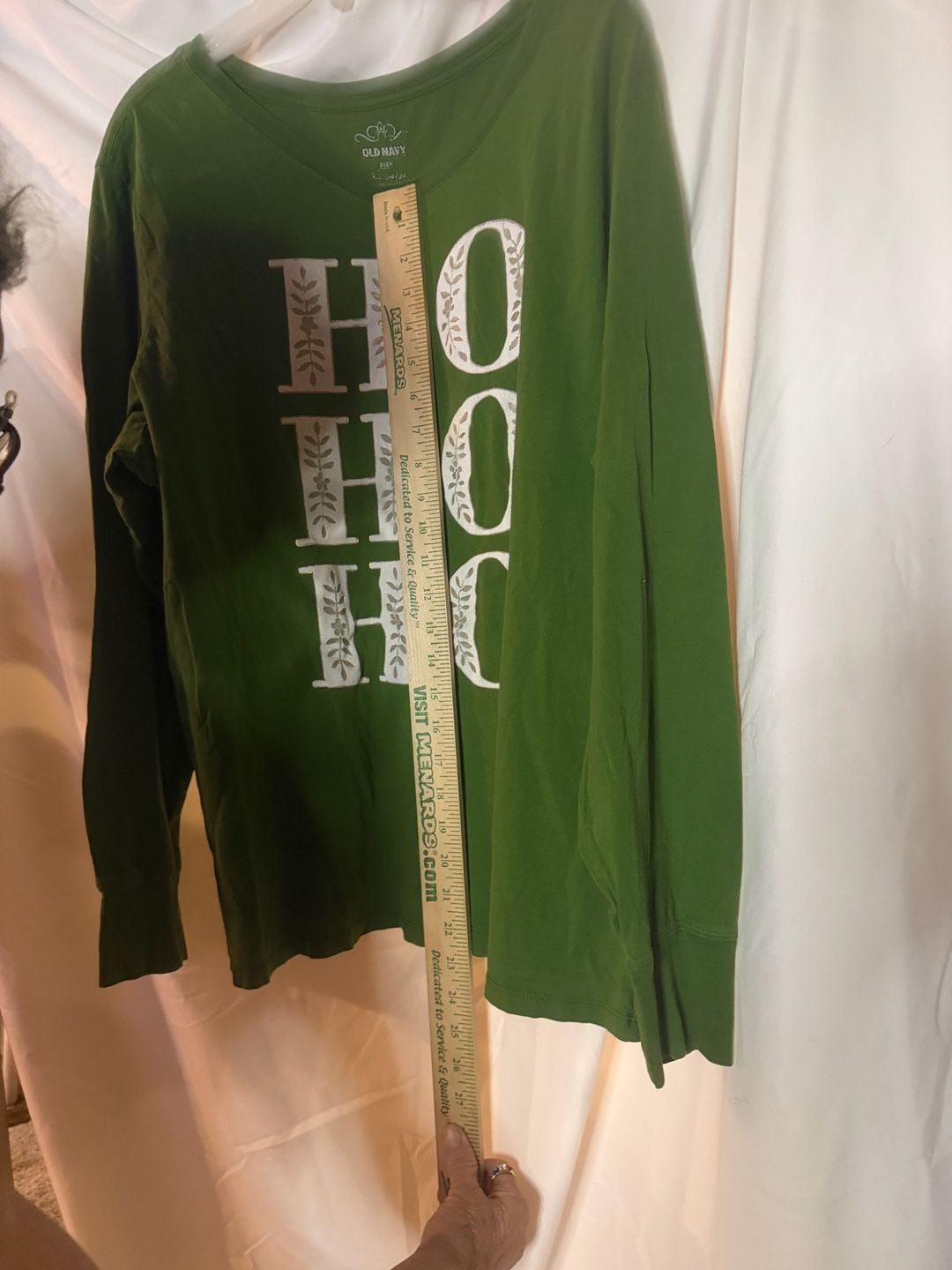 Old Navy Ho Ho Ho Long Sleeve Graphic T-Shirt Size 2X Green 5
