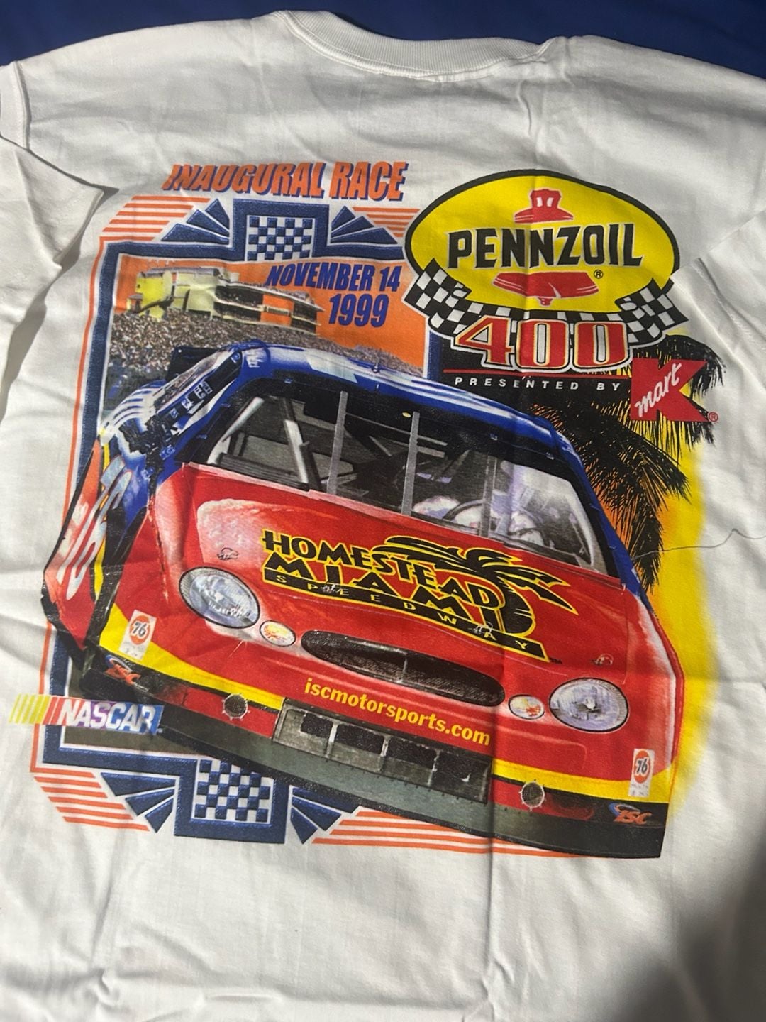Vintage Pennzoil 400 Nascar T-Shirt Size XL White 2