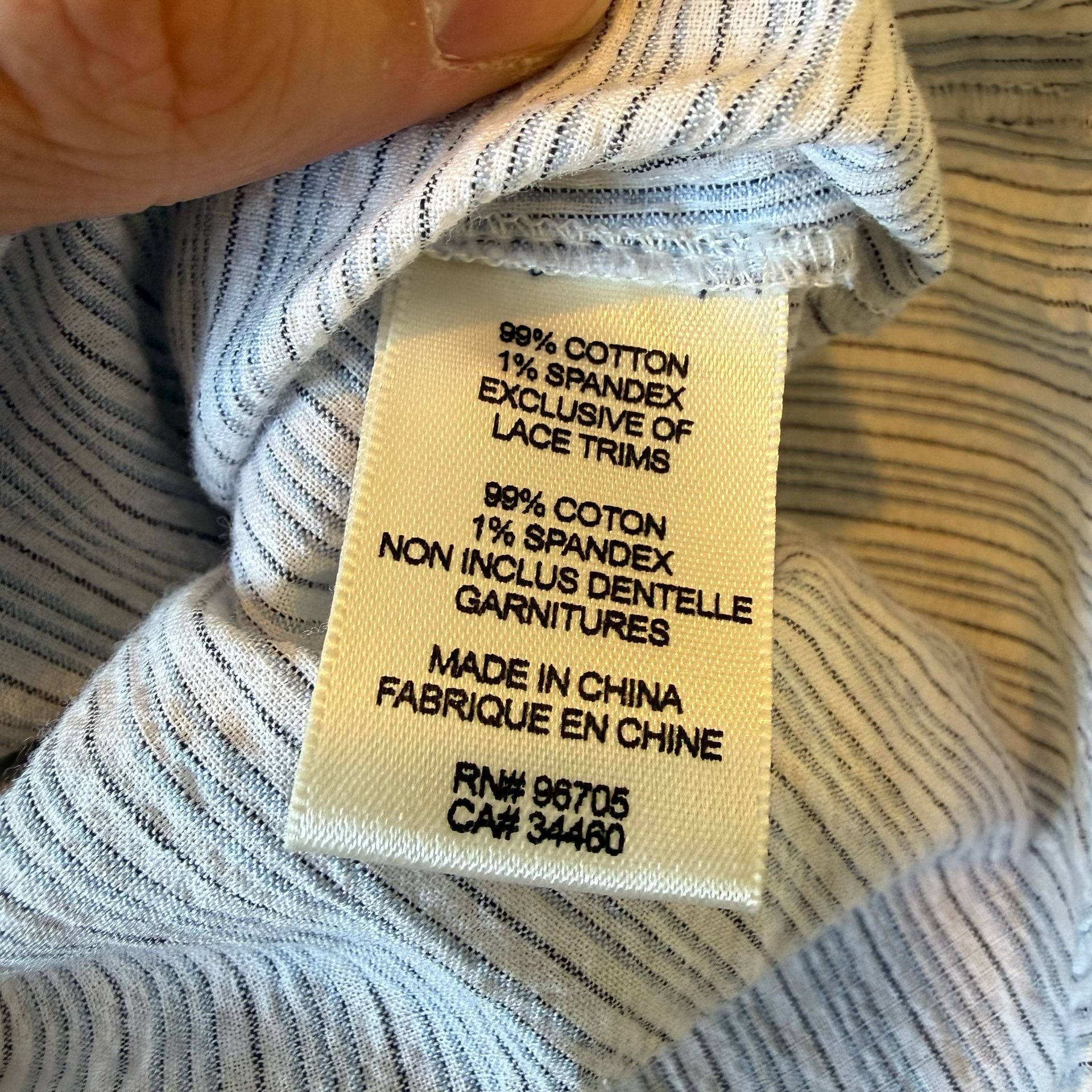 La Vie Rebecca Taylor Lace Inset Pinstripe Button Down Blouse Top Blue White S 5