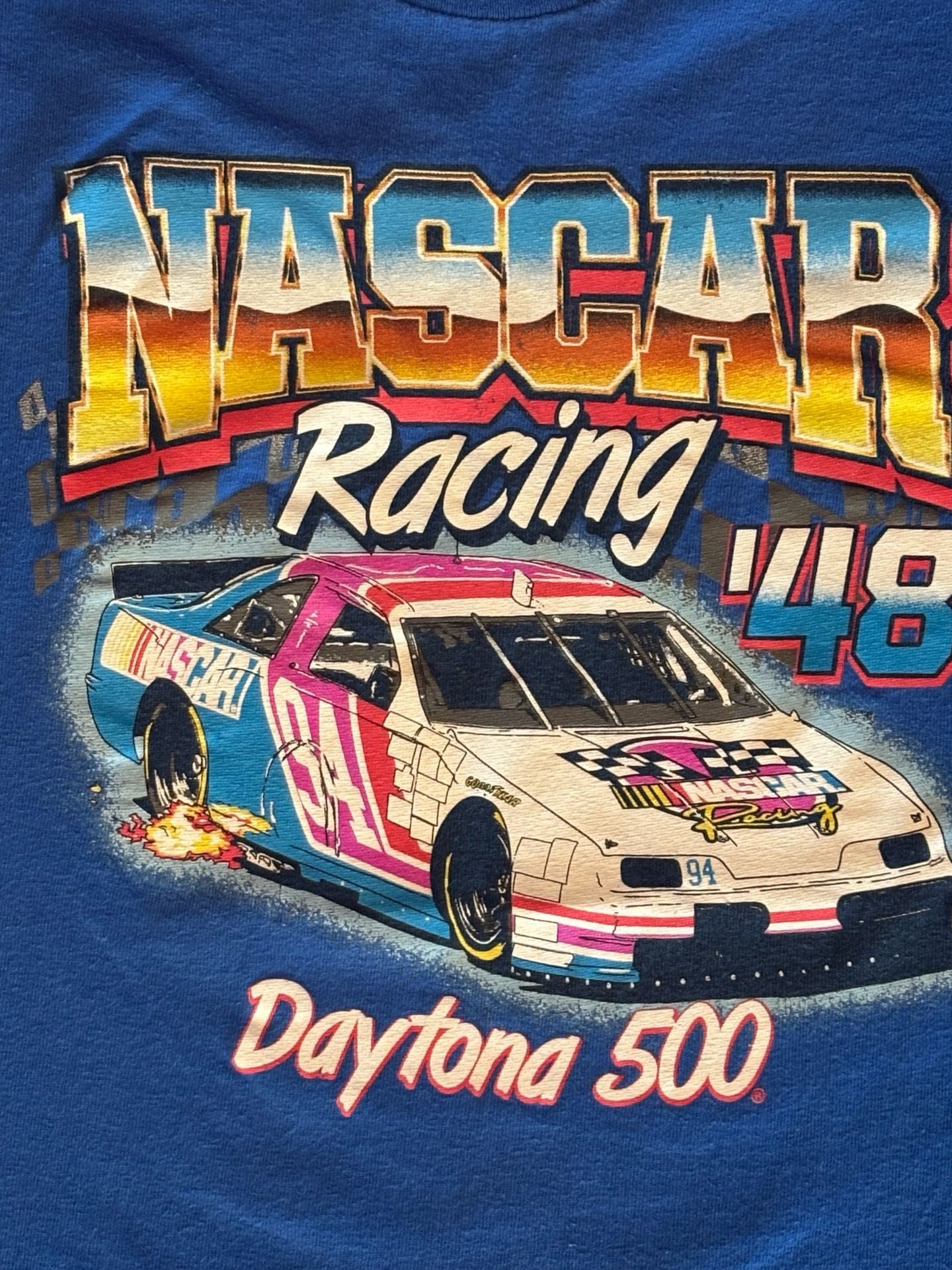 NASCAR Racing Daytona 500 T-Shirt Size L Blue Graphic Tee 2