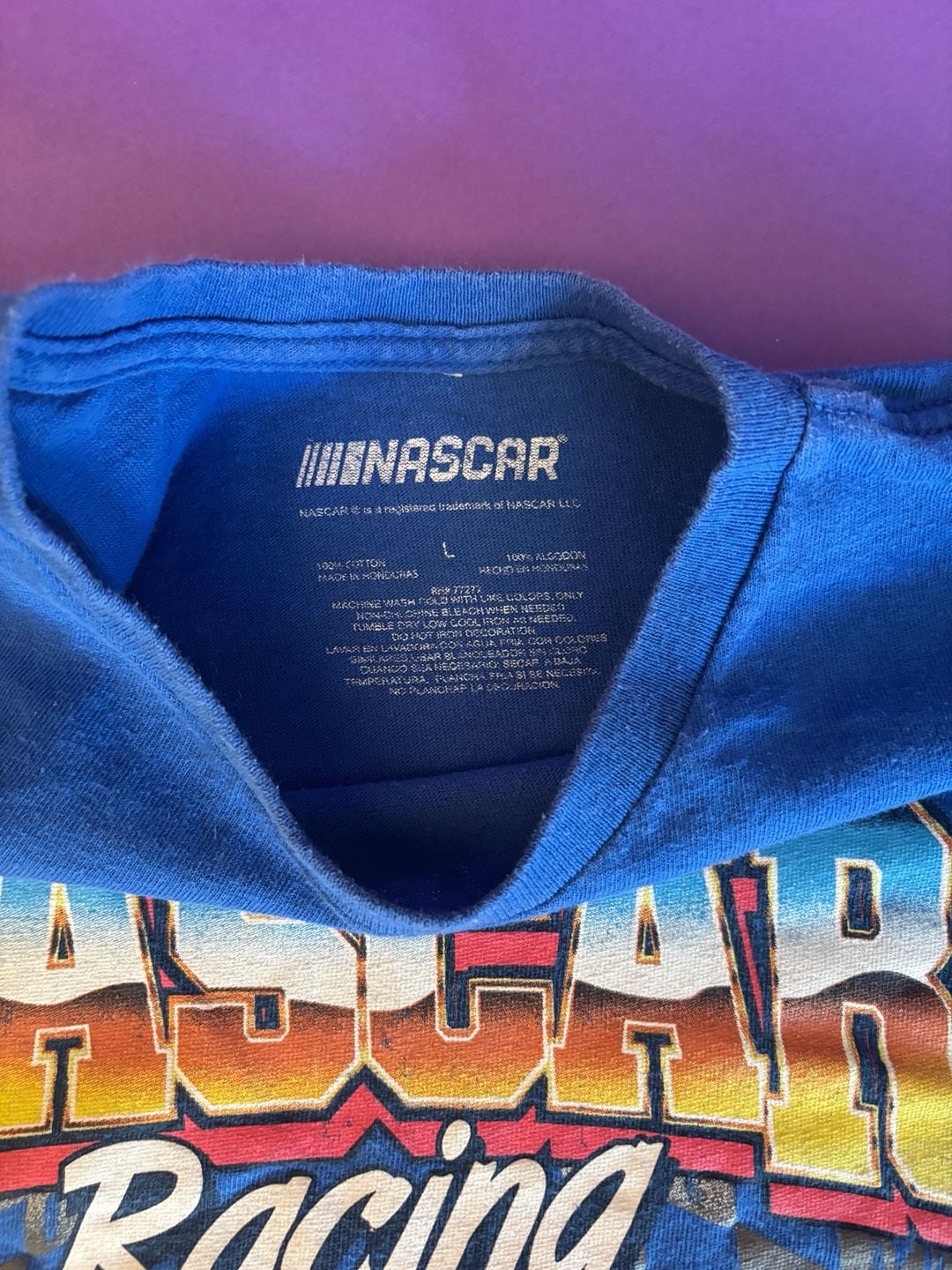 NASCAR Racing Daytona 500 T-Shirt Size L Blue Graphic Tee 3