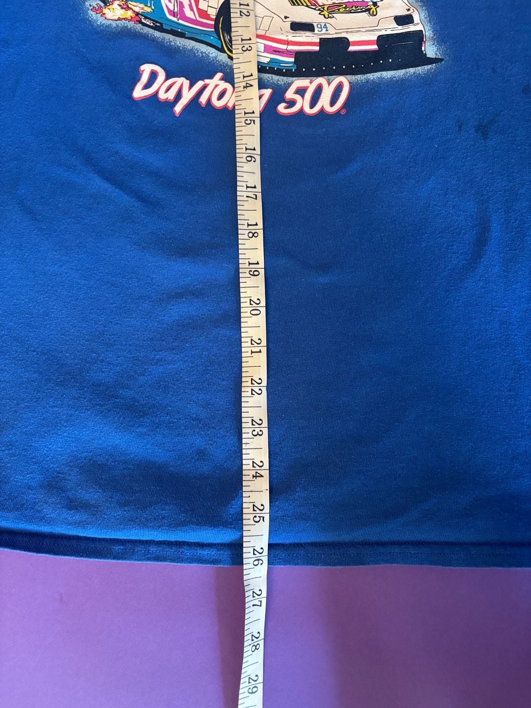 NASCAR Racing Daytona 500 T-Shirt Size L Blue Graphic Tee 7
